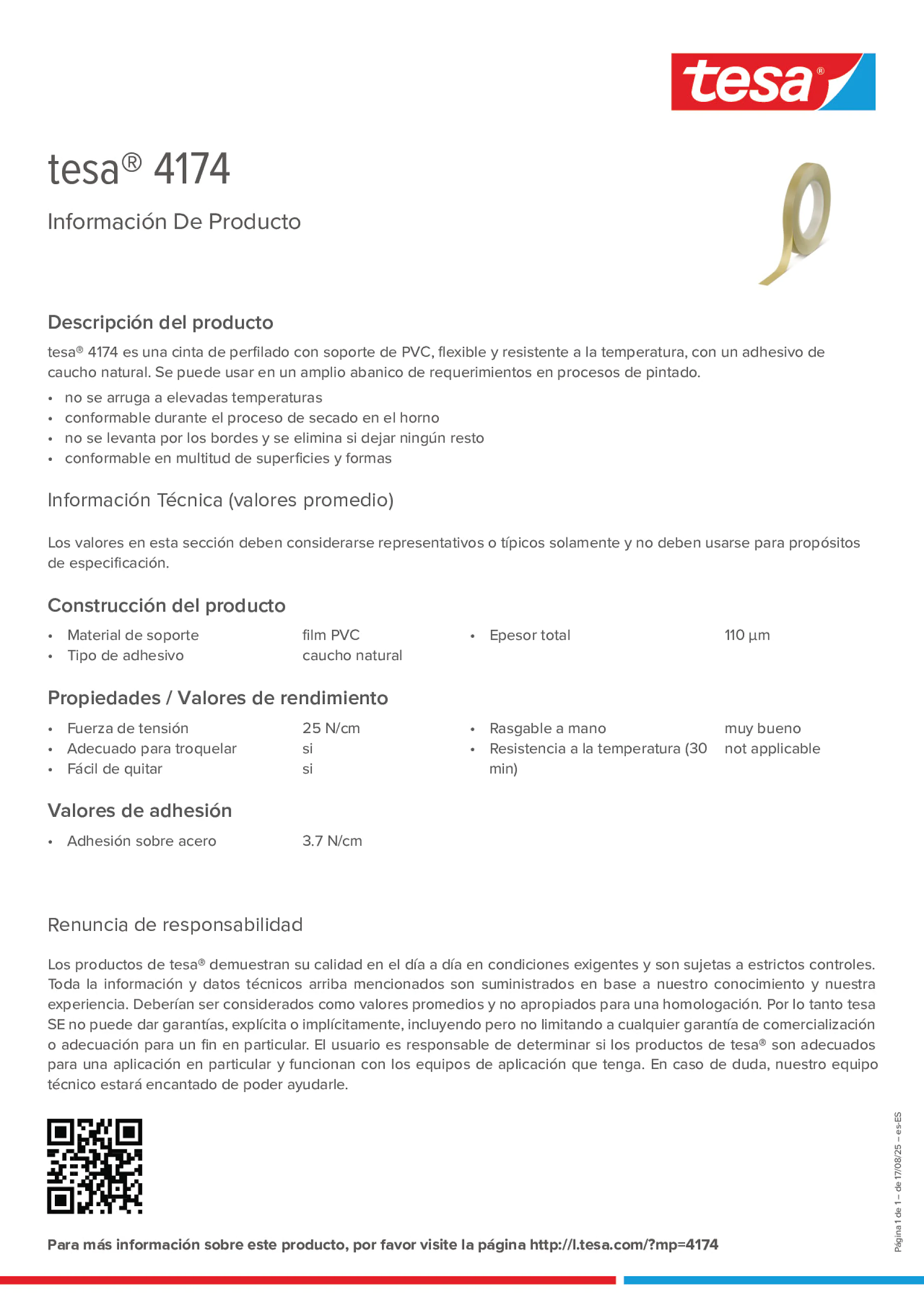 Product information_tesa® 4174_es-ES