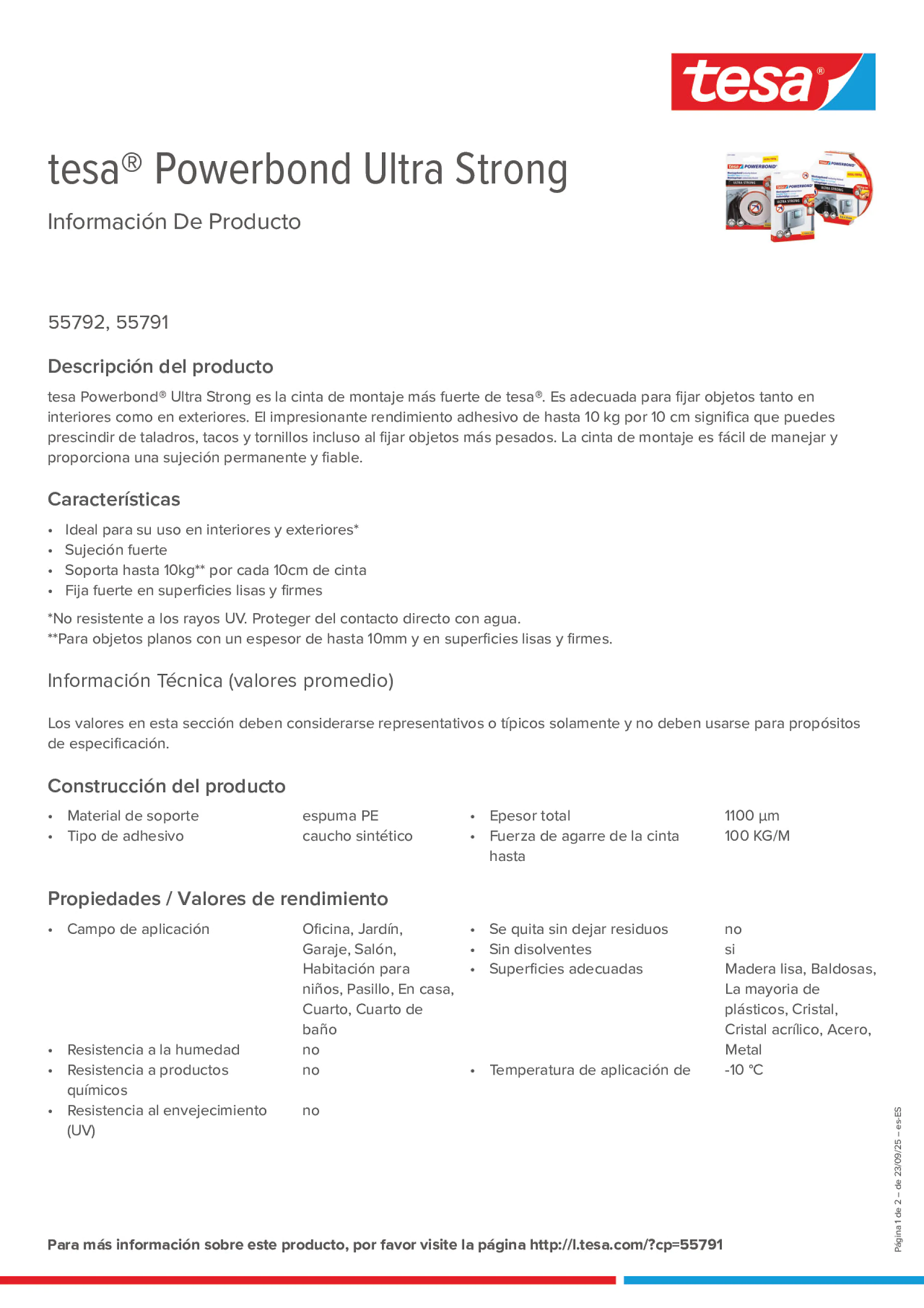 Product information_tesa® Powerbond 55791_es-ES