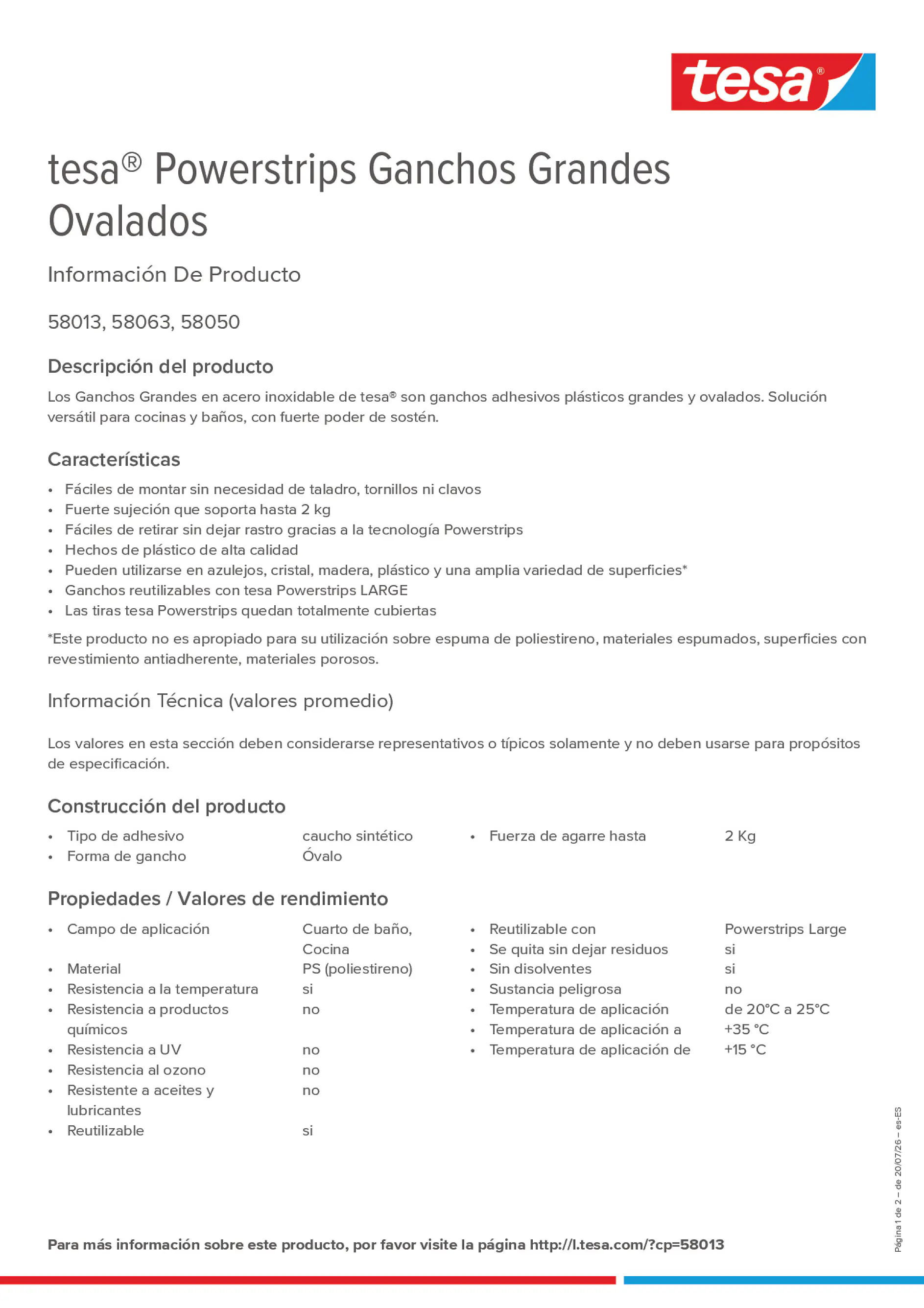 Product information_tesa® Powerstrips 58013_es-ES