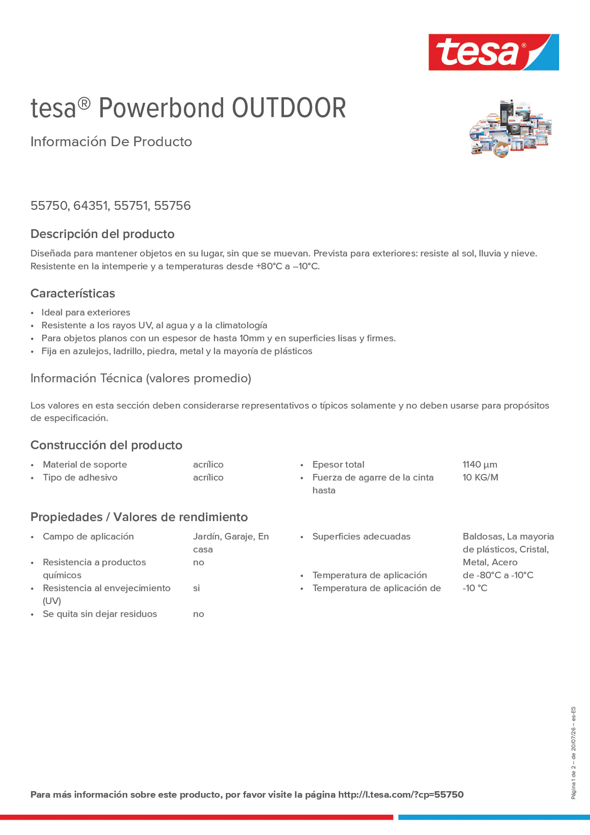 Product information_tesa® Powerbond 55750_es-ES