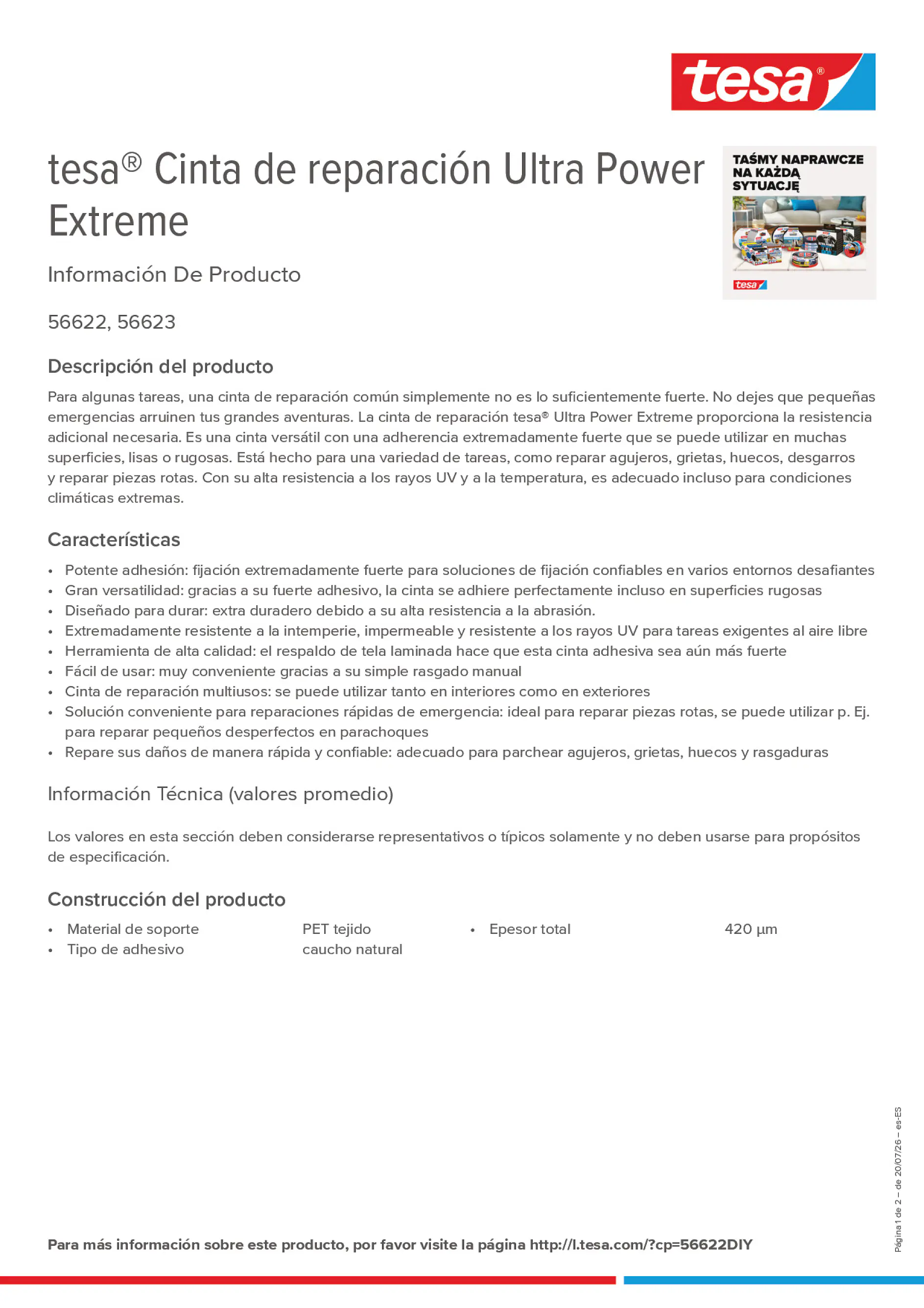 Product information_tesa® 56622DIY_es-ES