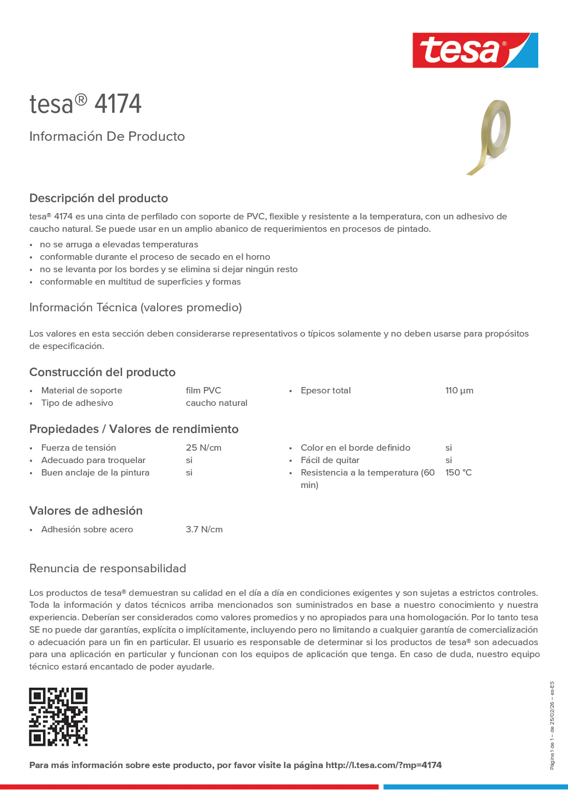 Product information_tesa® 4174_es-ES