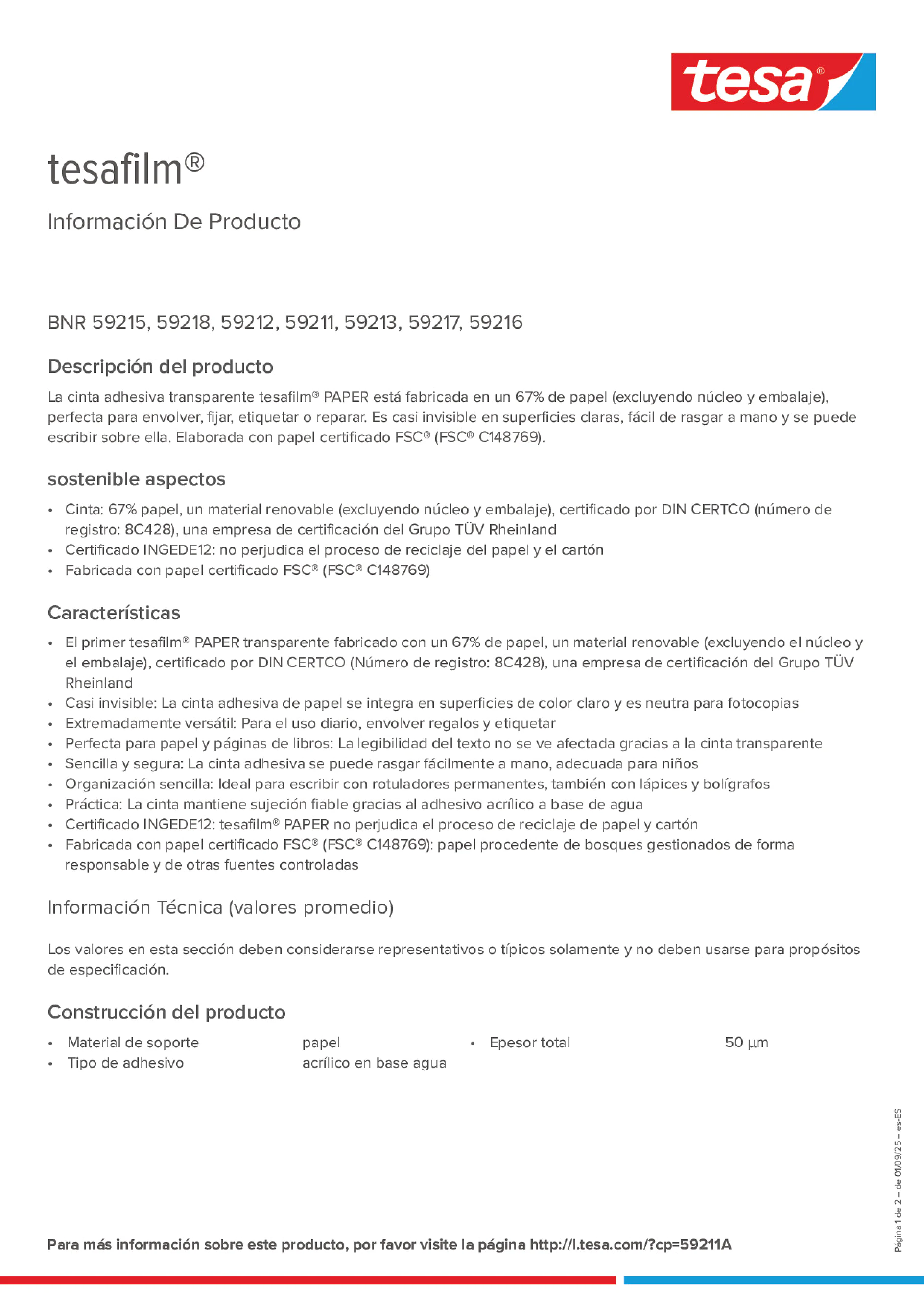 Product information_tesafilm® 59215_es-ES
