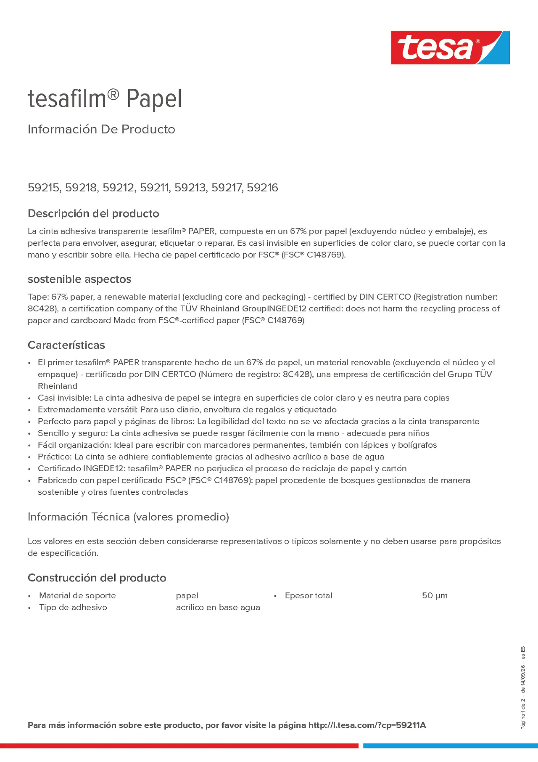 Product information_tesafilm® 59211A_es-ES