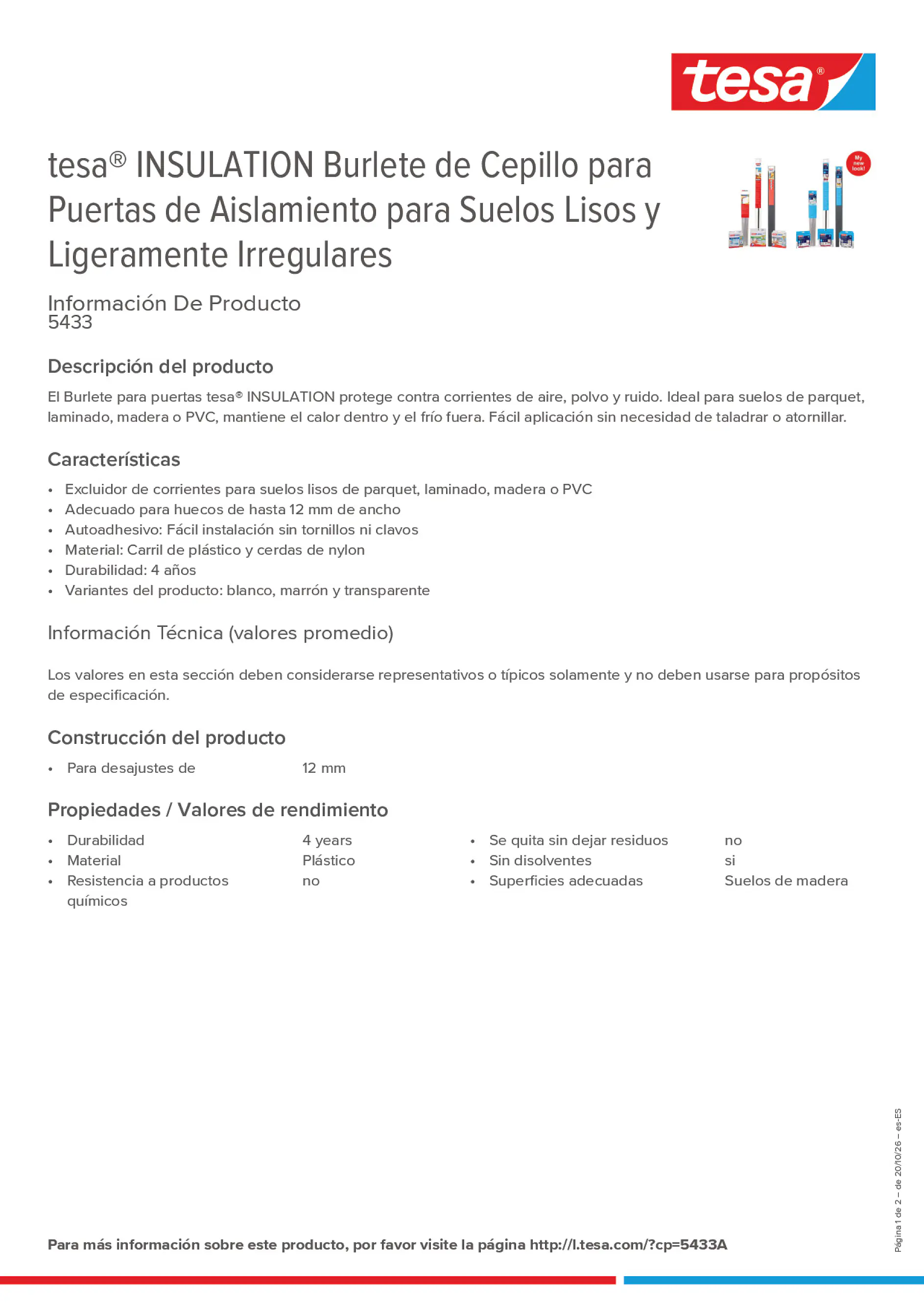 Product information_tesa® 5433A_es-ES