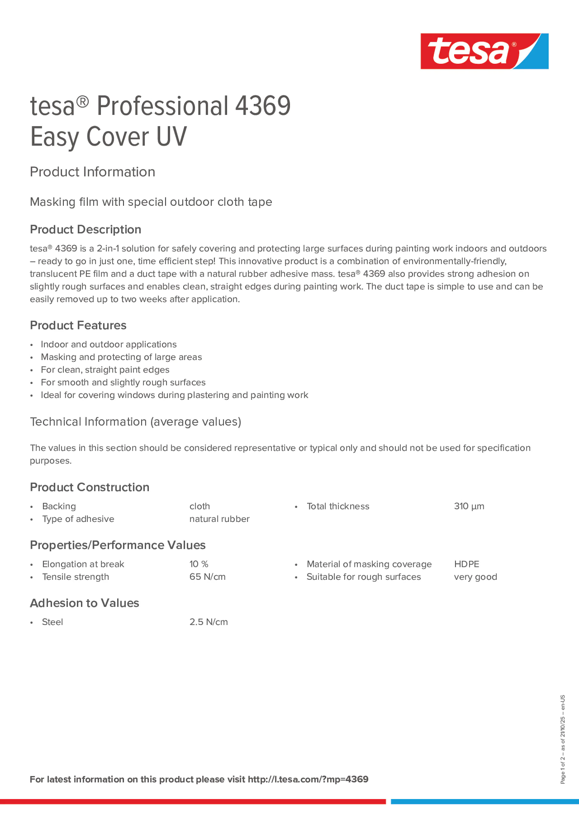 Product information_tesa® Professional 04369_en Product information_tesa® Professional 04369_en