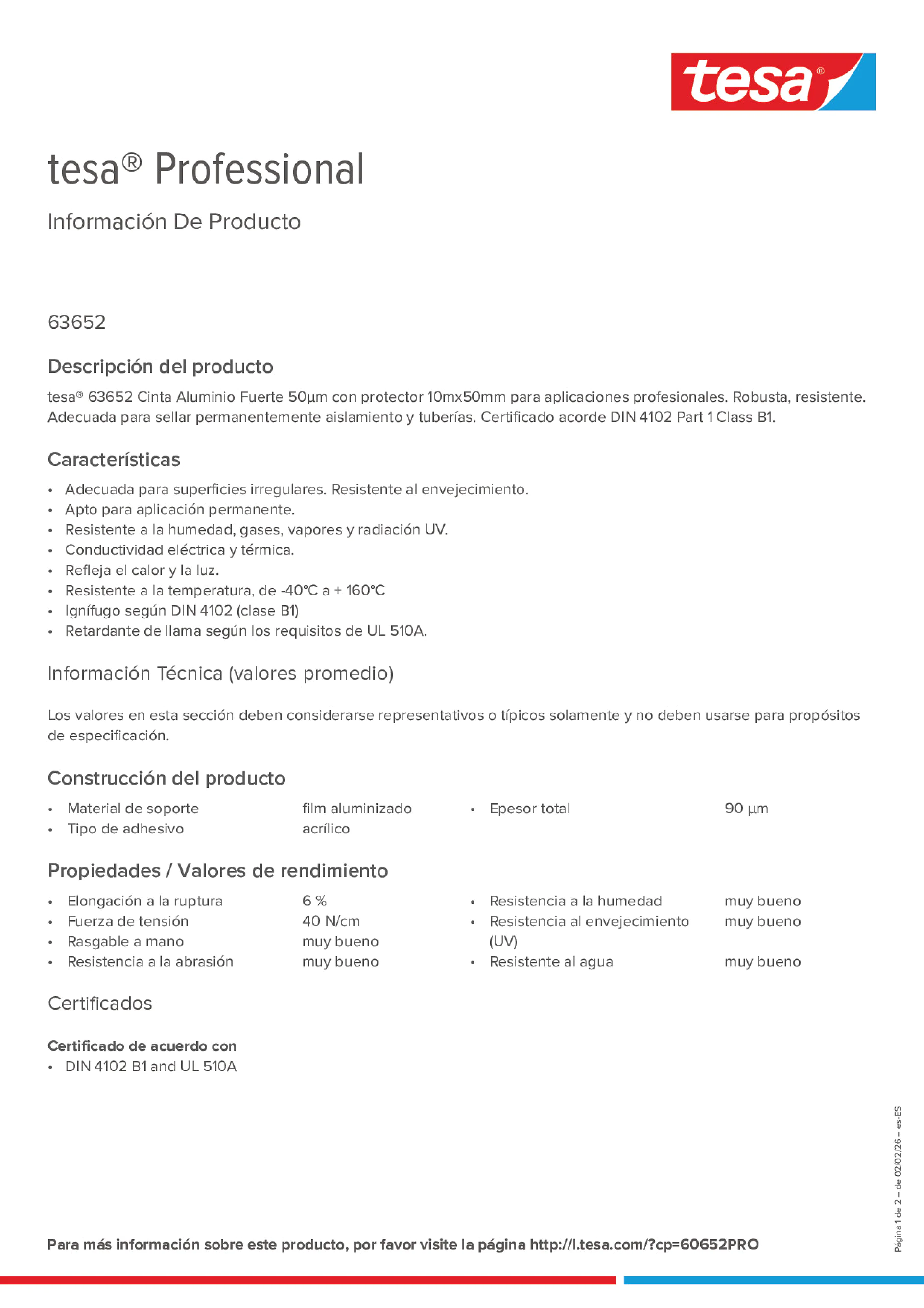 Product information_tesa® Professional 63652_es-ES