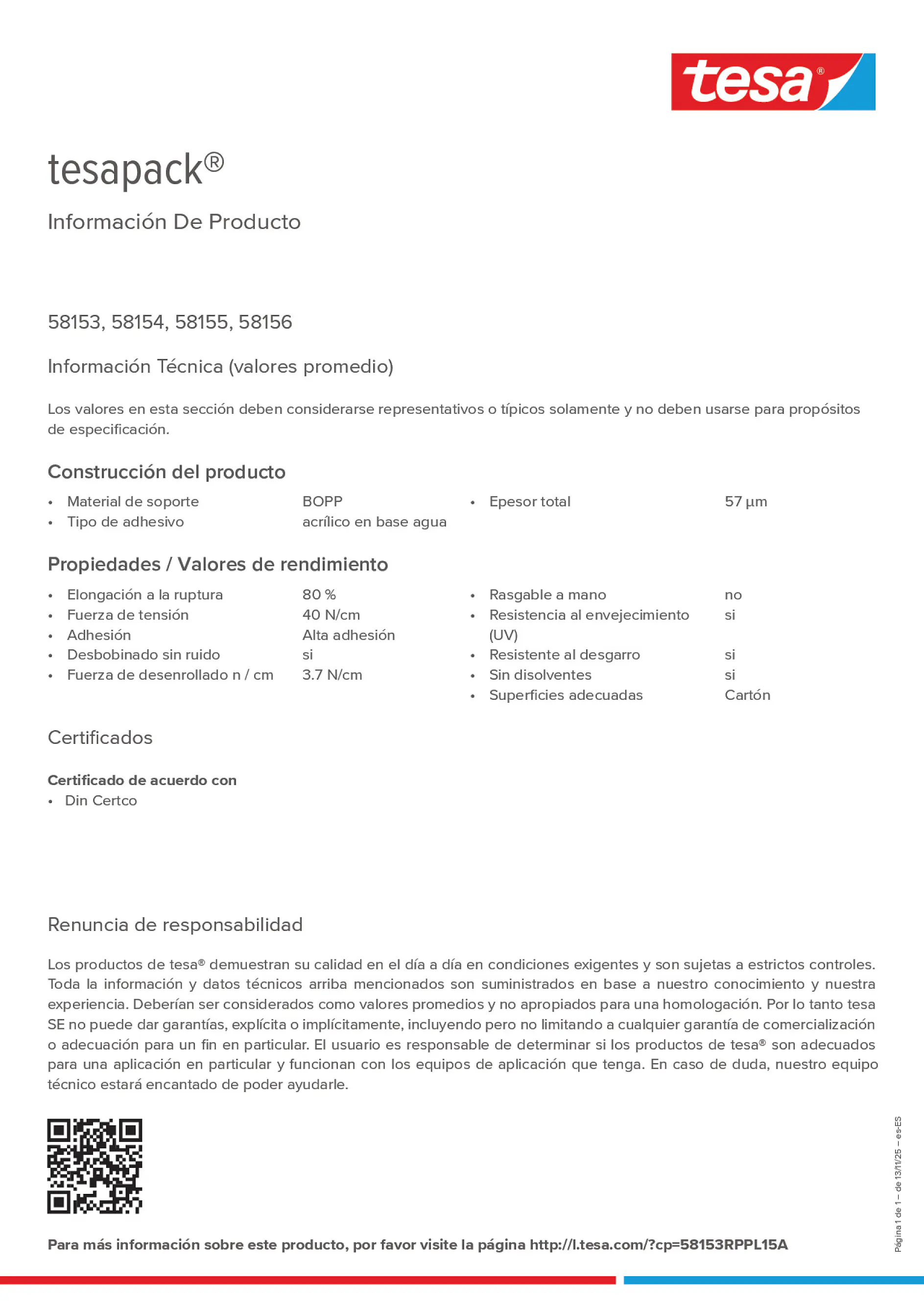 Product information_tesapack® 58153RPPL15A_es-ES