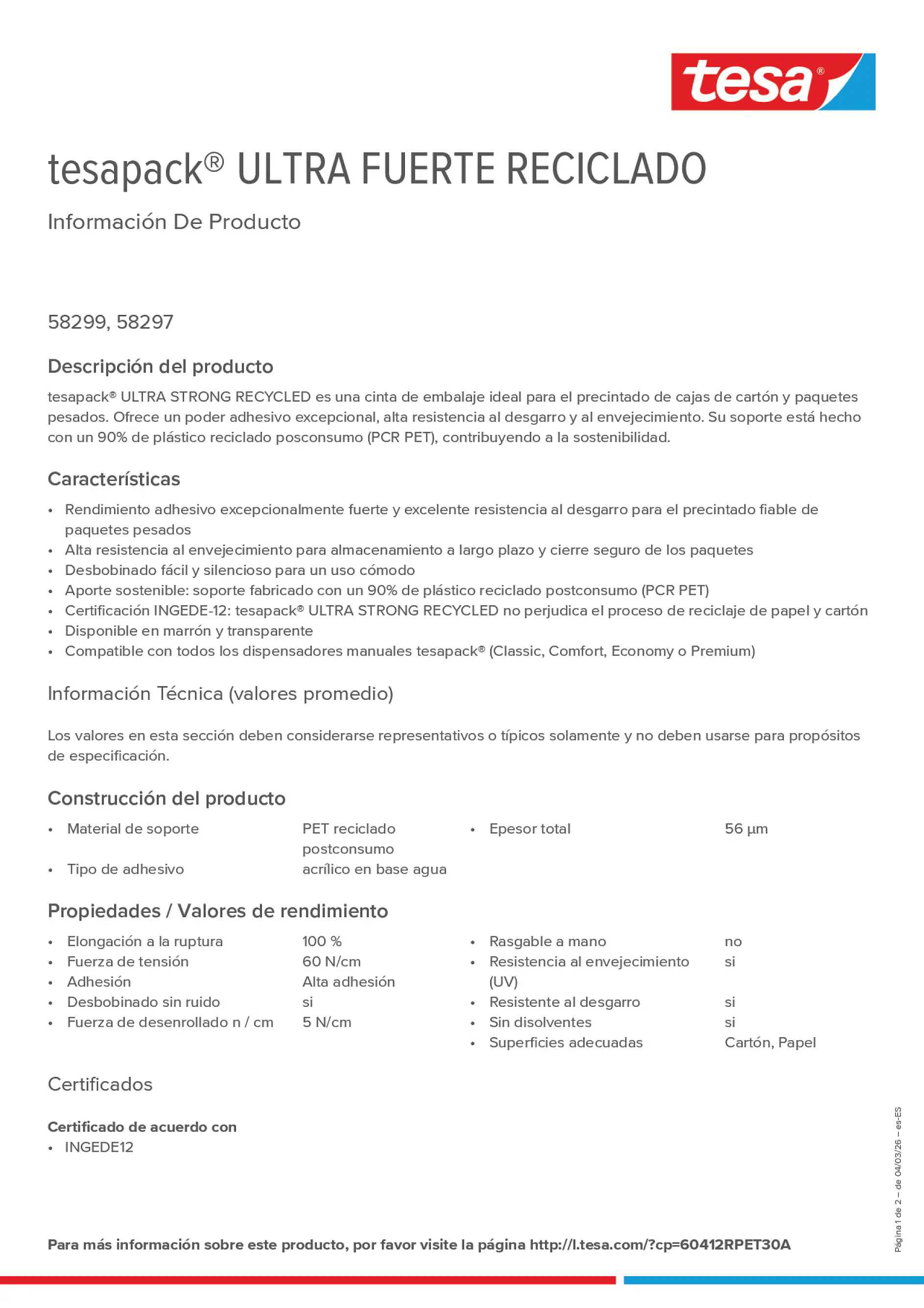 Product information_tesapack® 60412RPET30A_es-ES