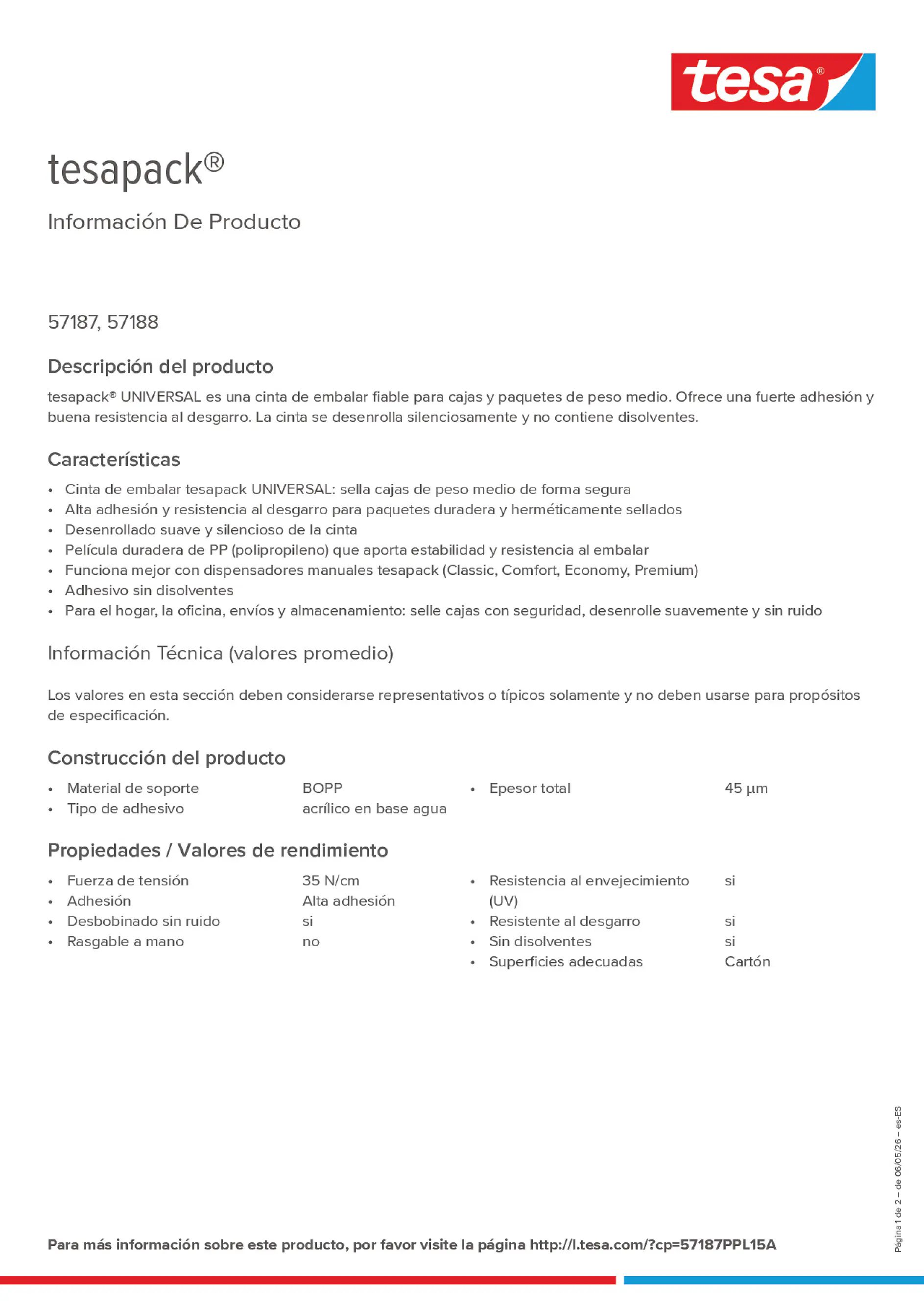 Product information_tesapack® 57187PPL15A_es-ES