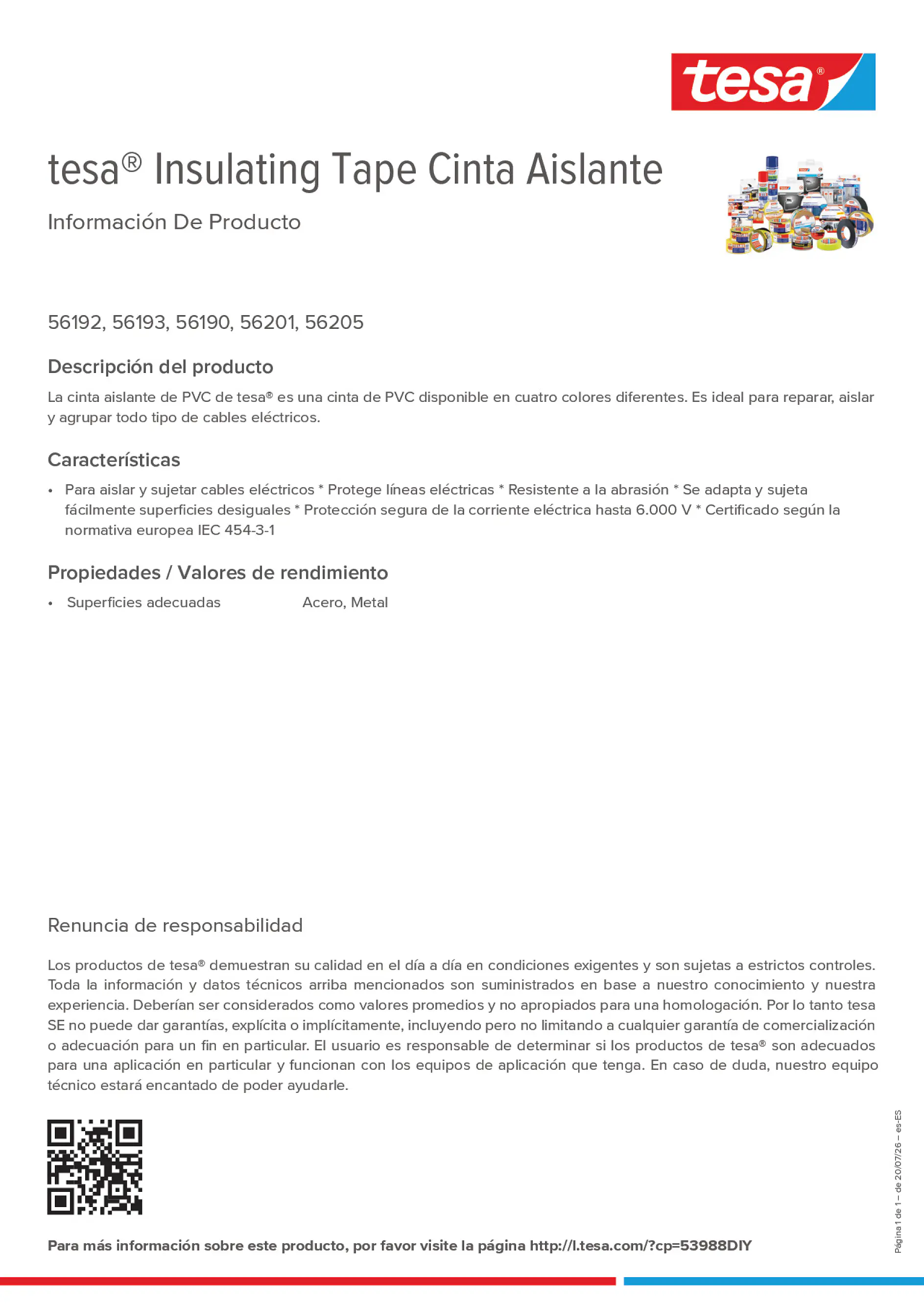 Product information_tesa® Insulating Tape 56203_es-ES