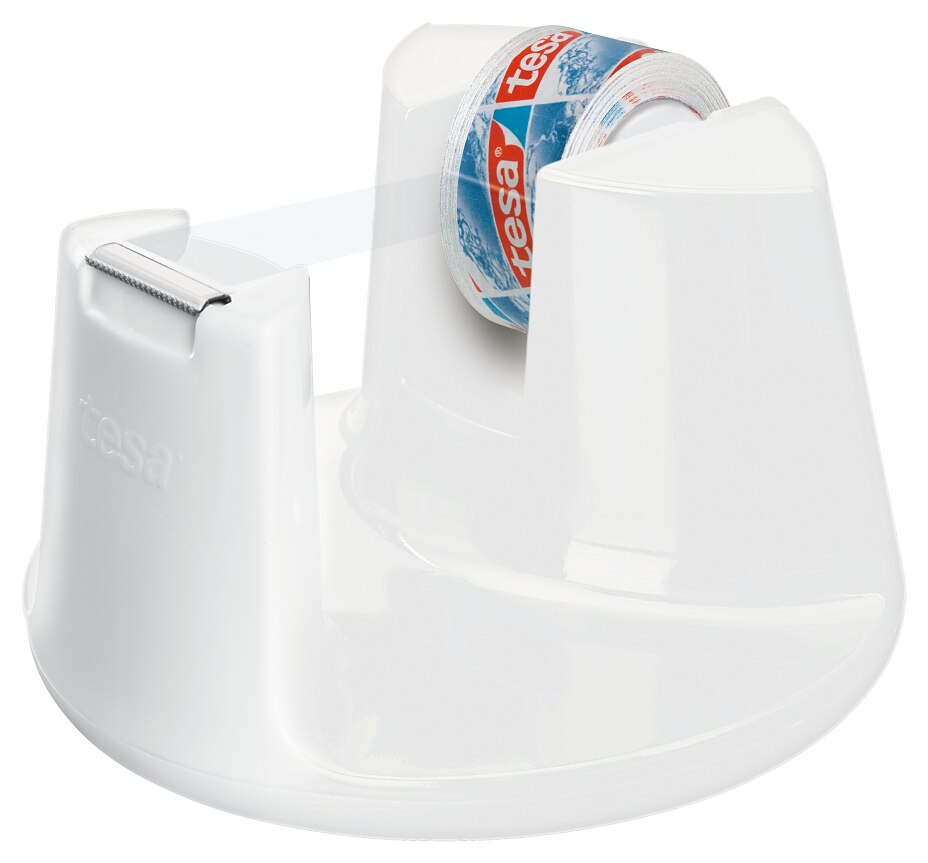 Compact_weiss_kristall_klar.jpg Thanks to the innovative tesa® Stop Pad, the dispenser stands firmly on the desk and can be operated with one hand without slipping. For all rolls up to 33 m x 19 mm, 6.10 Euro.