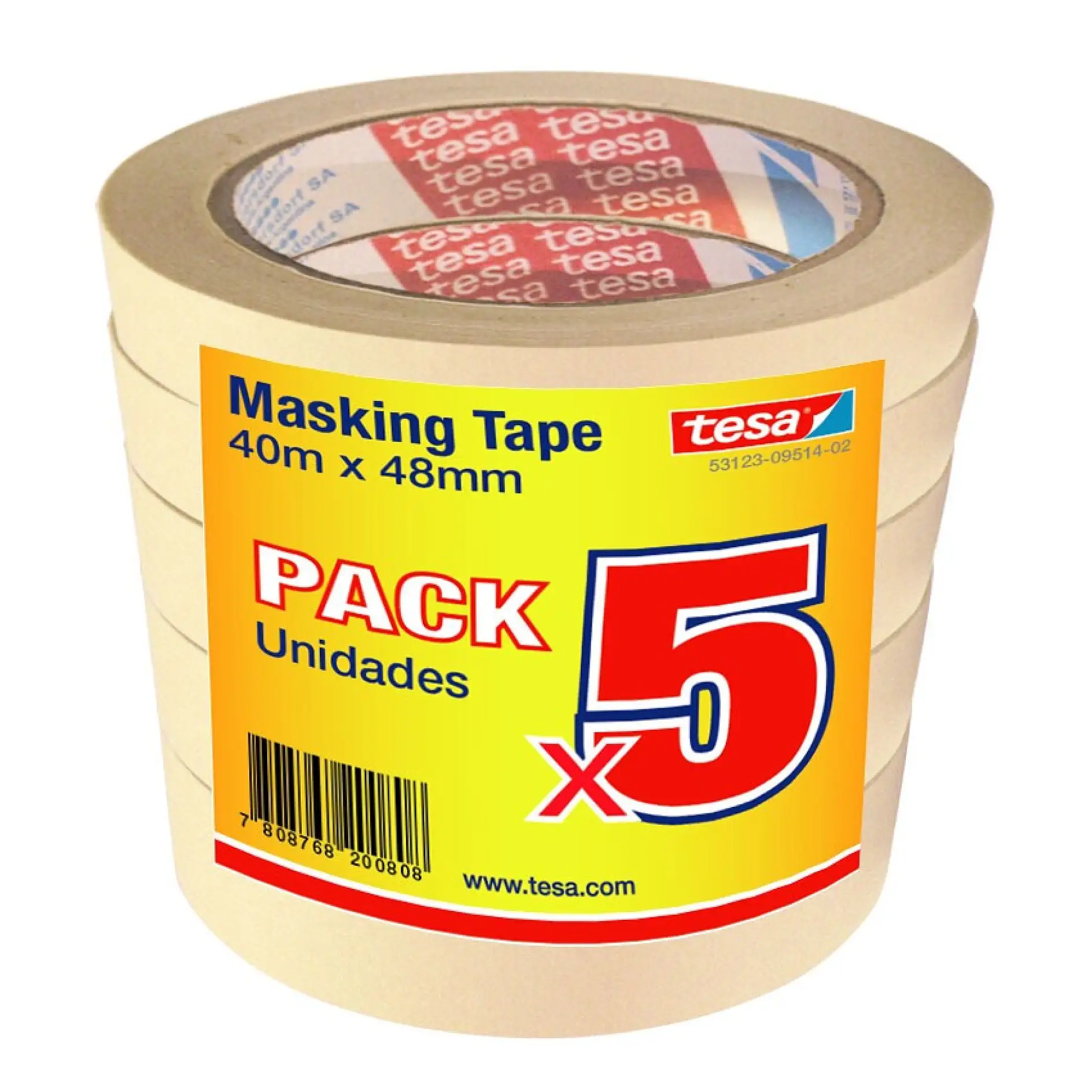 [en-en] tesa masking tape 5 Rollos 40mx48mm, LA