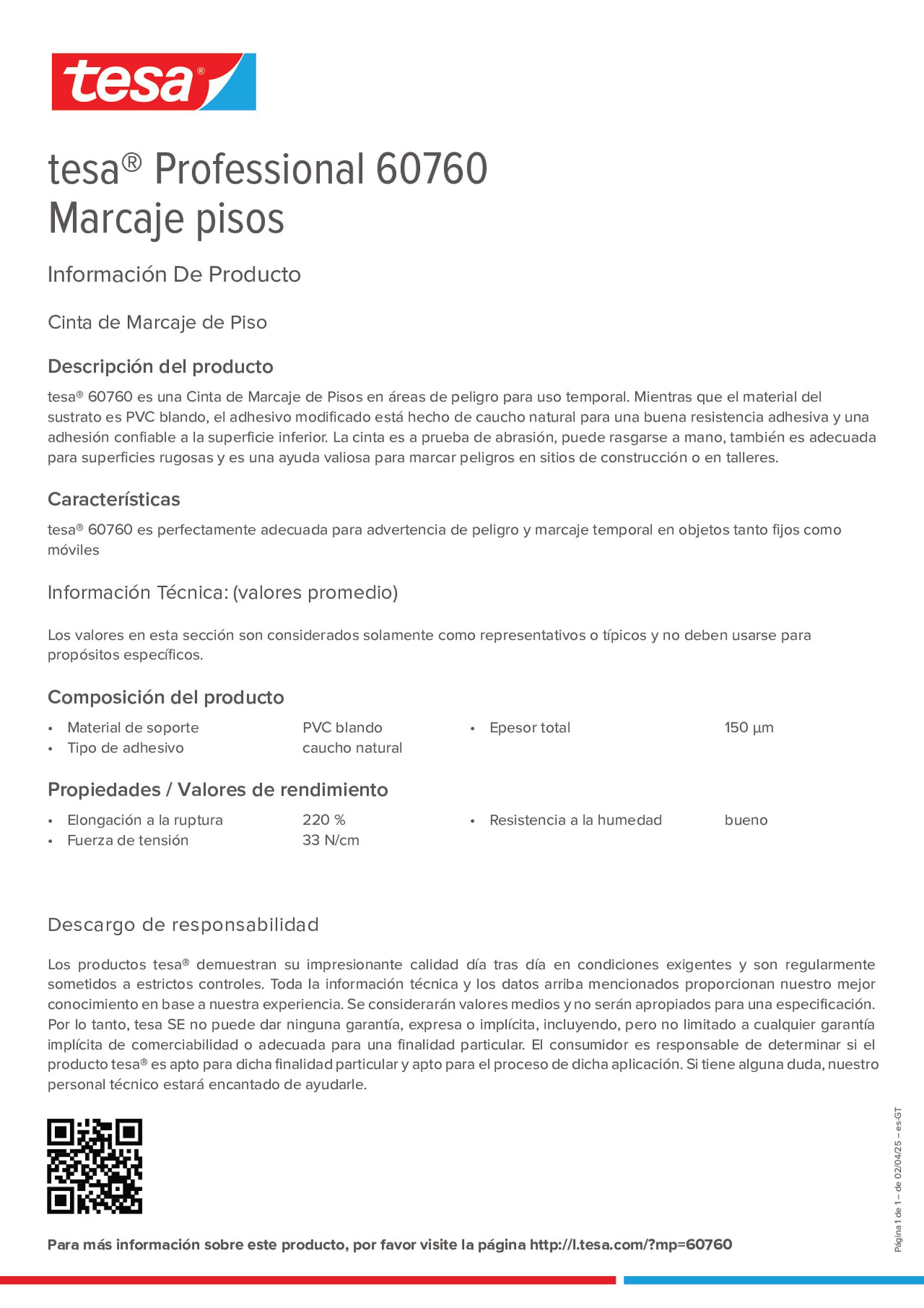 Product information_tesa® Professional 60760_es-GT