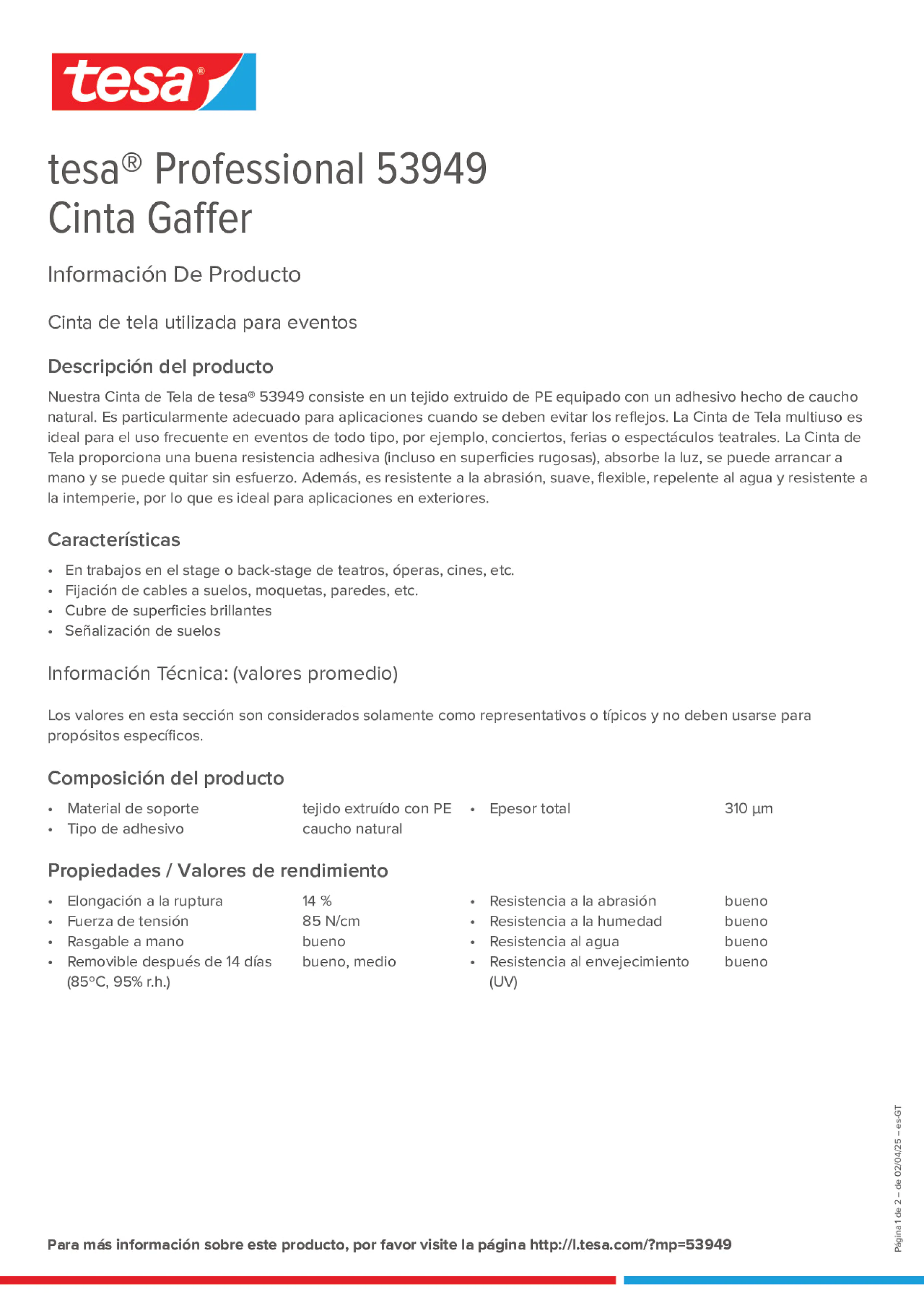 Product information_tesa® Professional 53949_es-GT