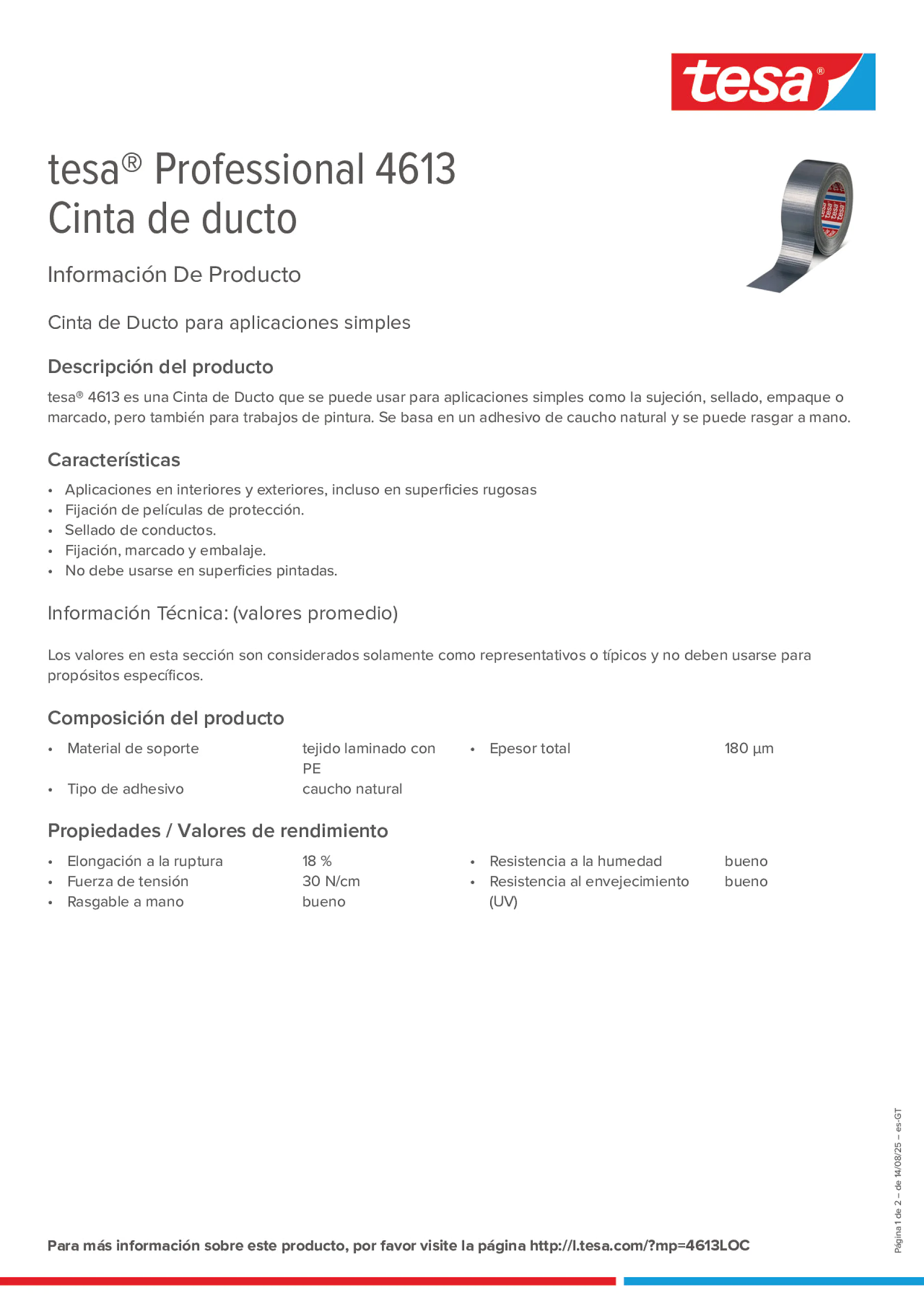 Product information_tesa® Professional 04613_es-GT