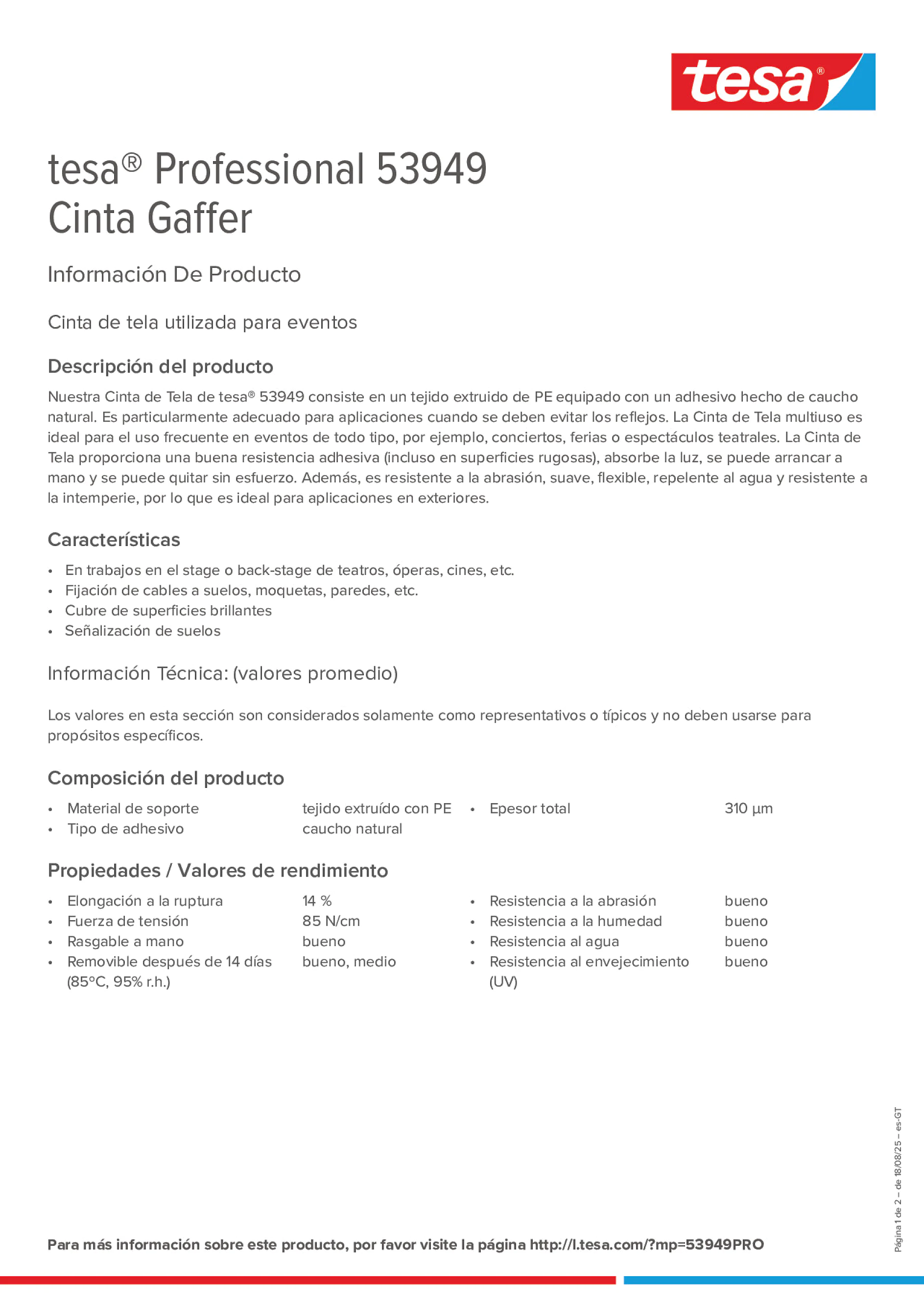 Product information_tesa® Professional 53949_es-GT