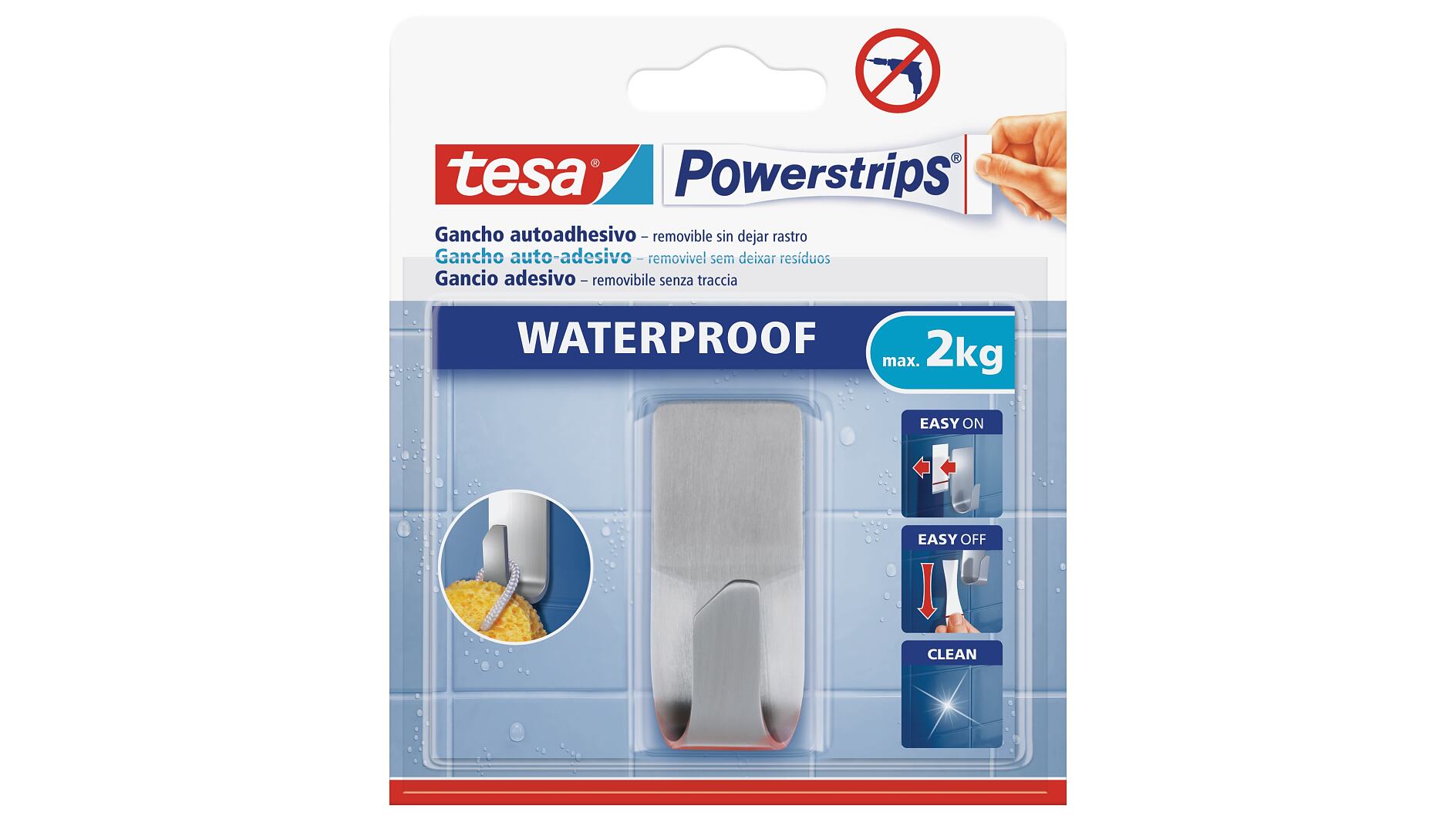 tesa Powerstrips® Waterproof Ganchos Metálicos - tesa