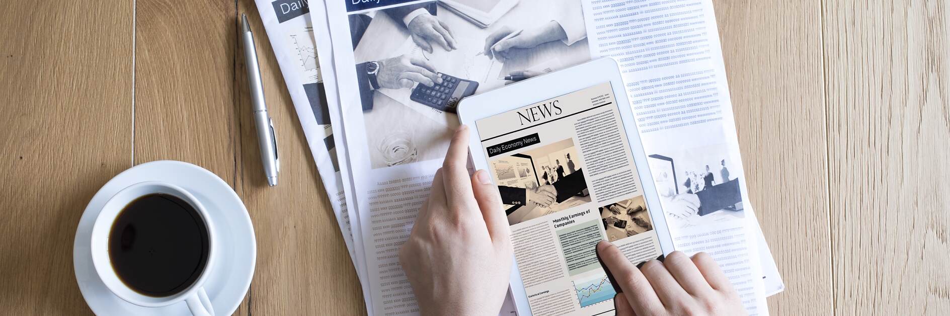 Ajalehe ja iPadi kombinatsioon Paper&Print