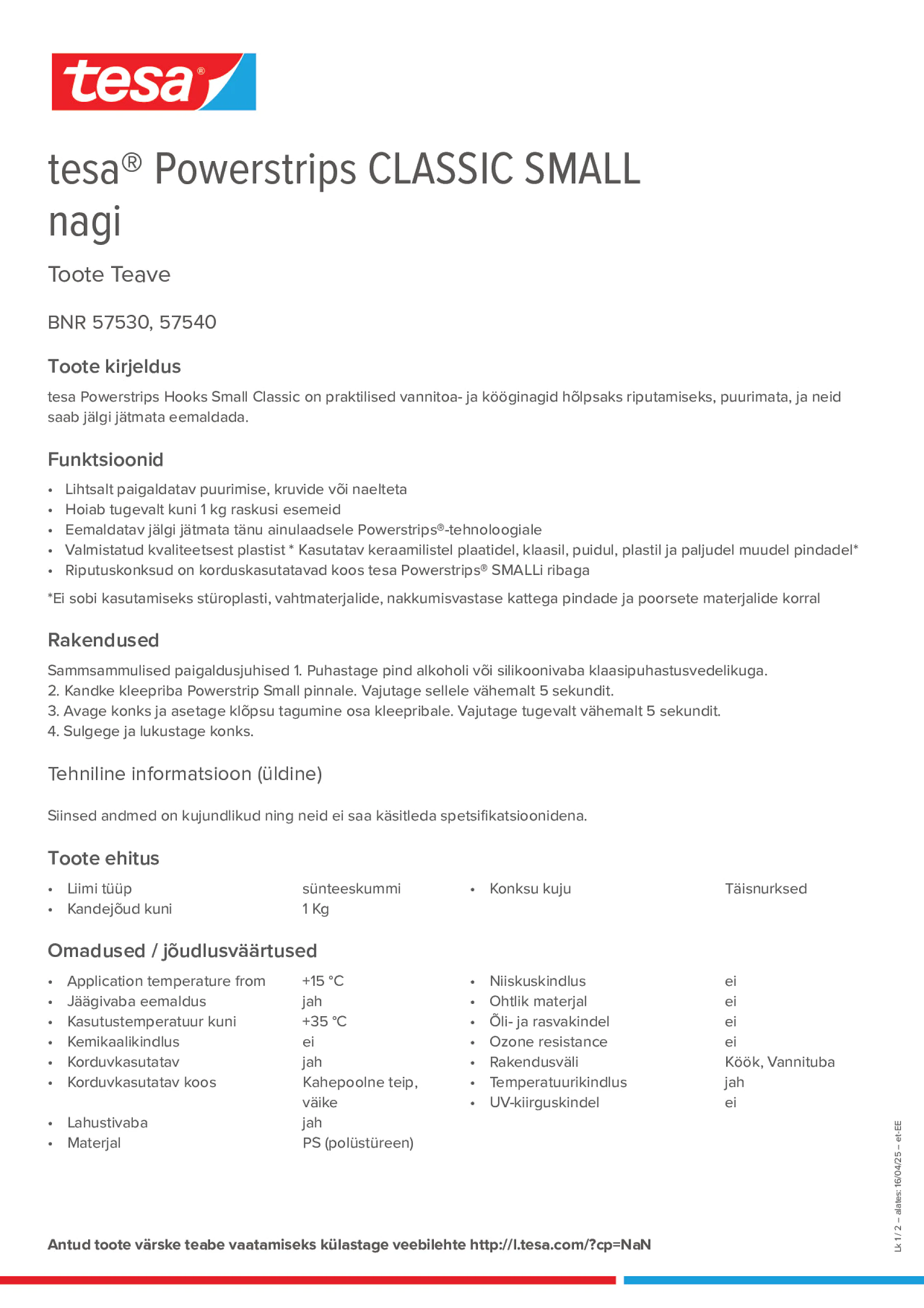 Product information_tesa® Powerstrips 57530_et-EE