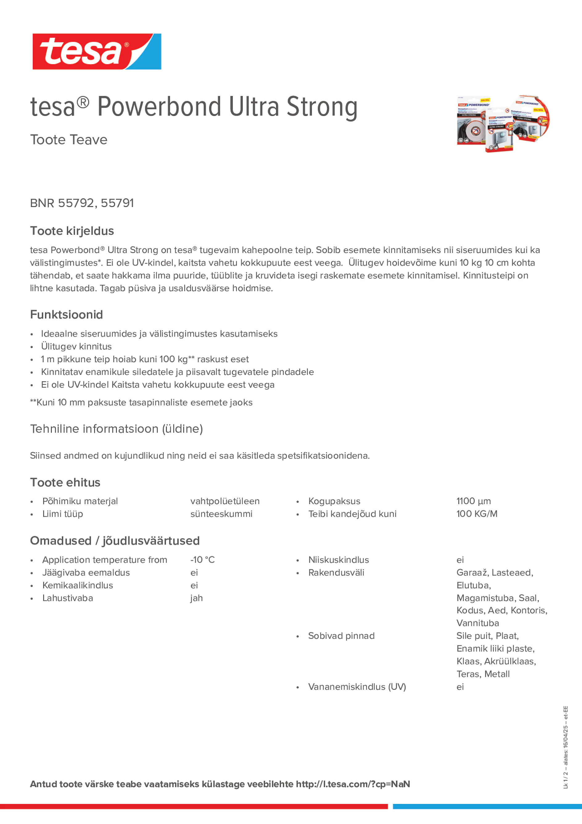 Product information_tesa® Powerbond 55791_et-EE