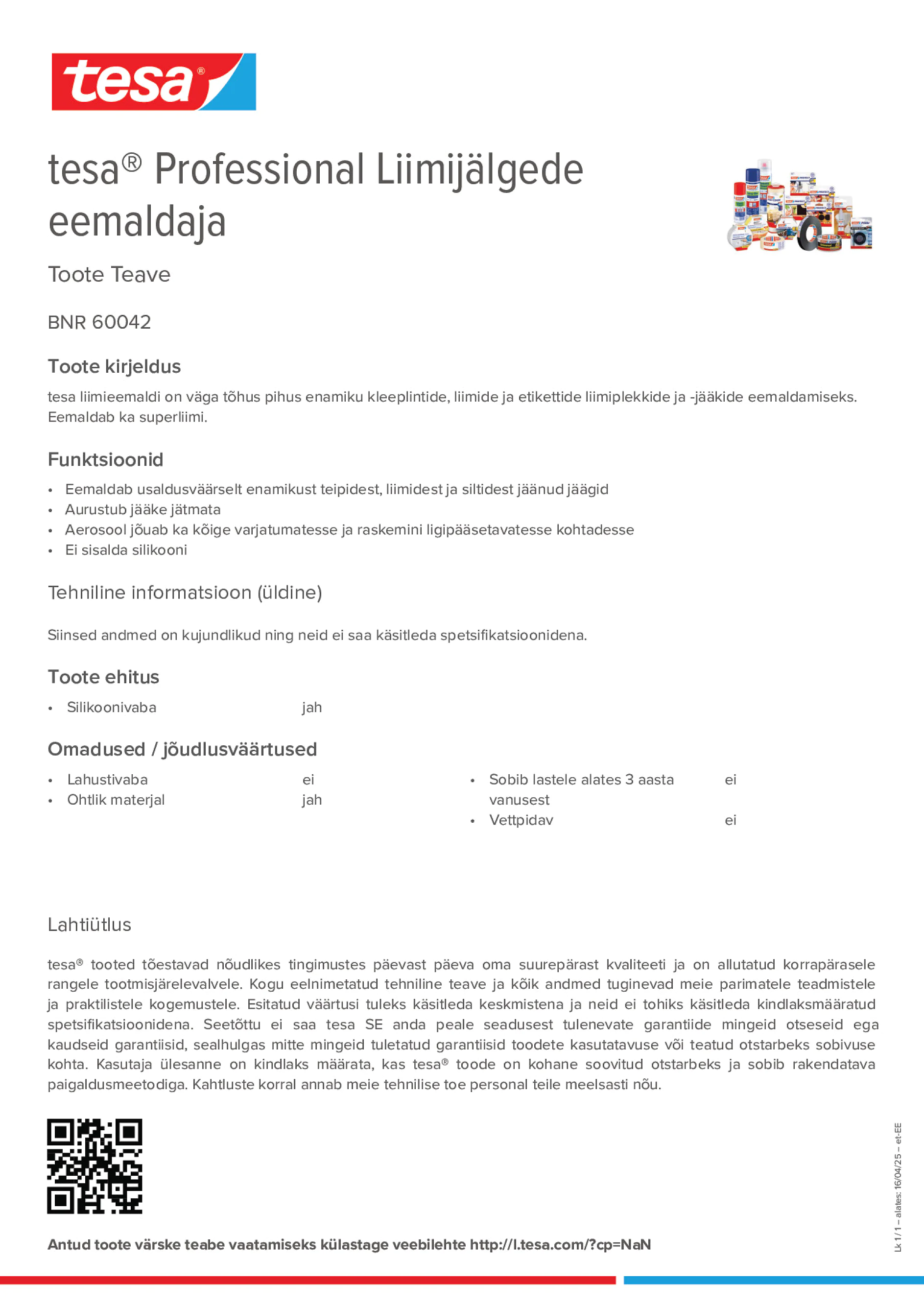 Product information_tesa® Professional 60042_et-EE