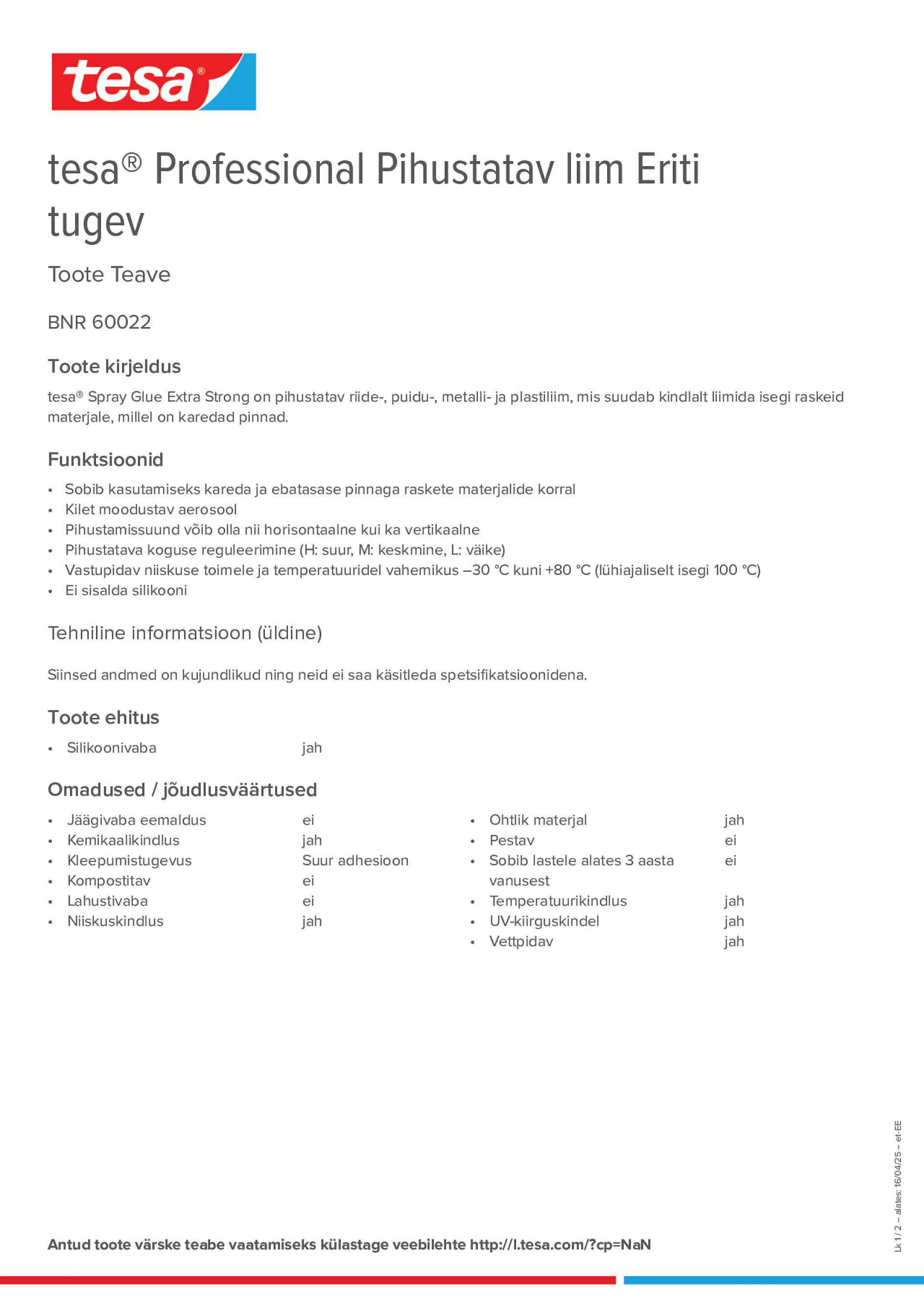 Product information_tesa® Professional 60022_et-EE