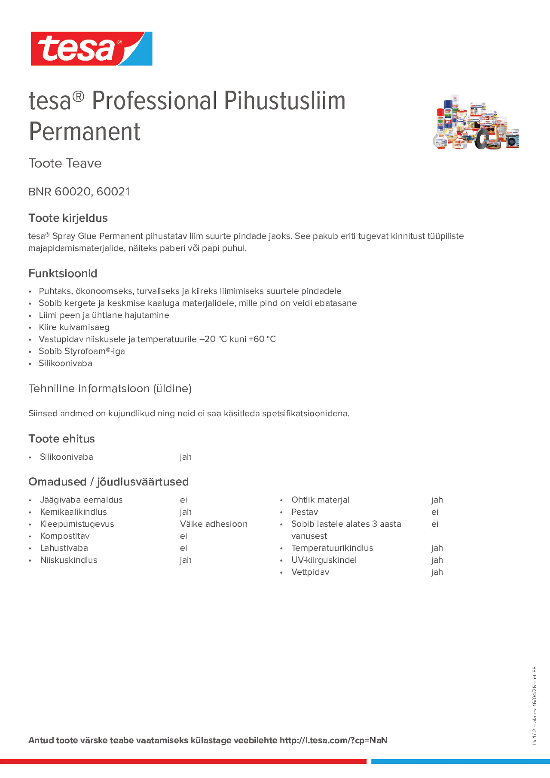 Product information_tesa® Professional 60020 / 60021_et-EE