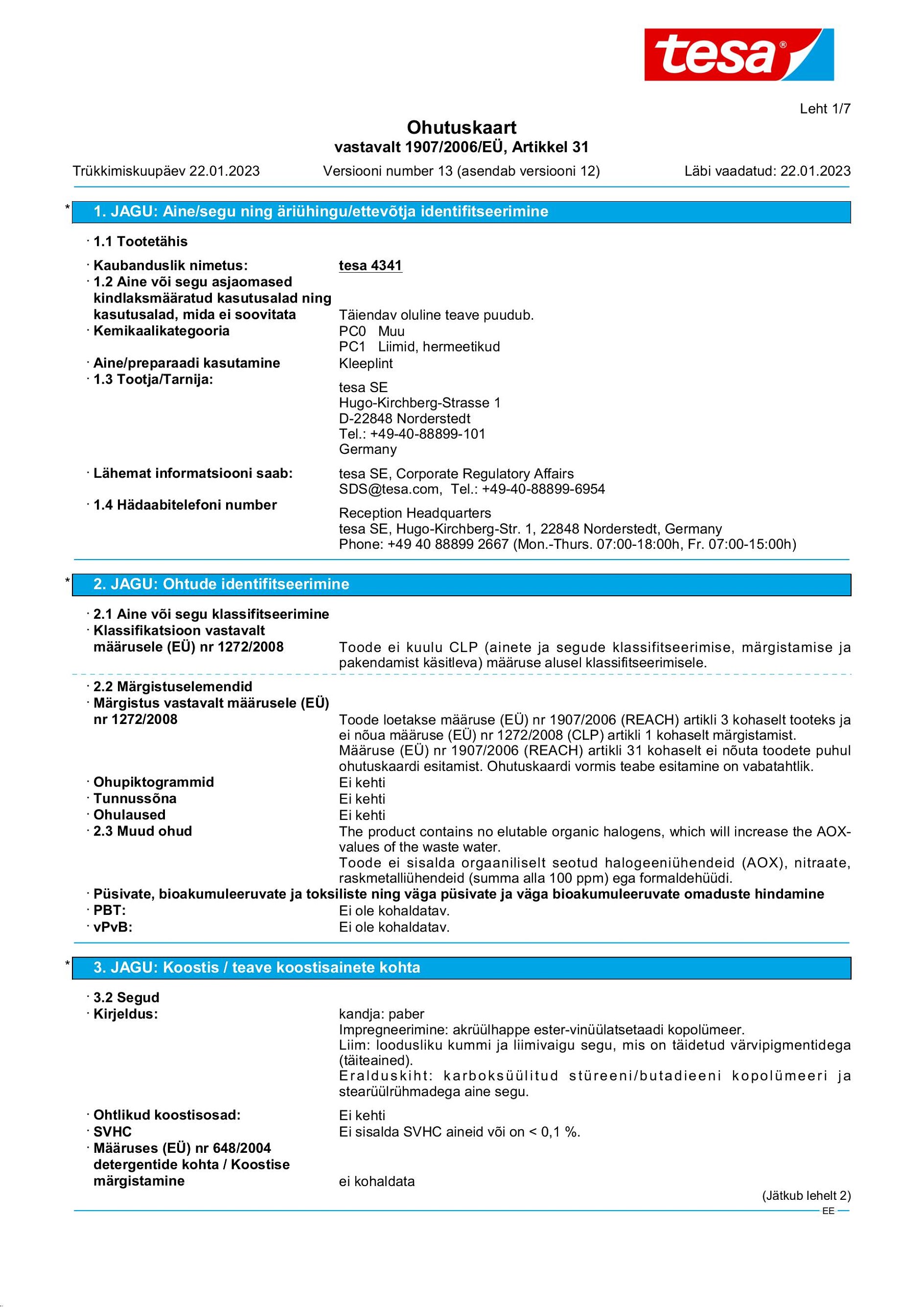 Safety data sheet_tesa® Roll Masker 7140_et-EE_v13