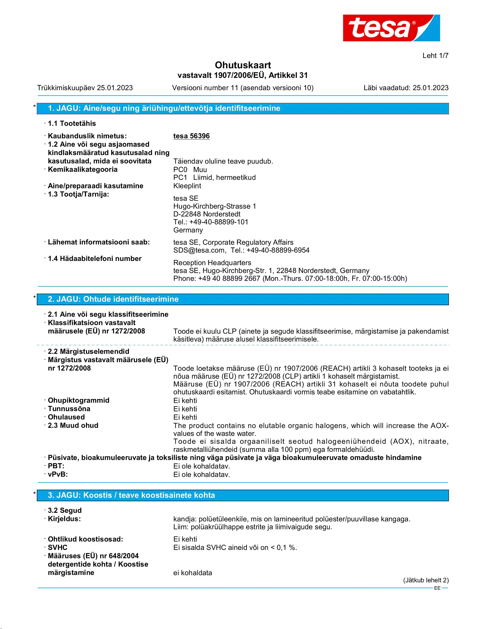 Safety data sheet_tesa® extra Power 56348_et-EE_v11