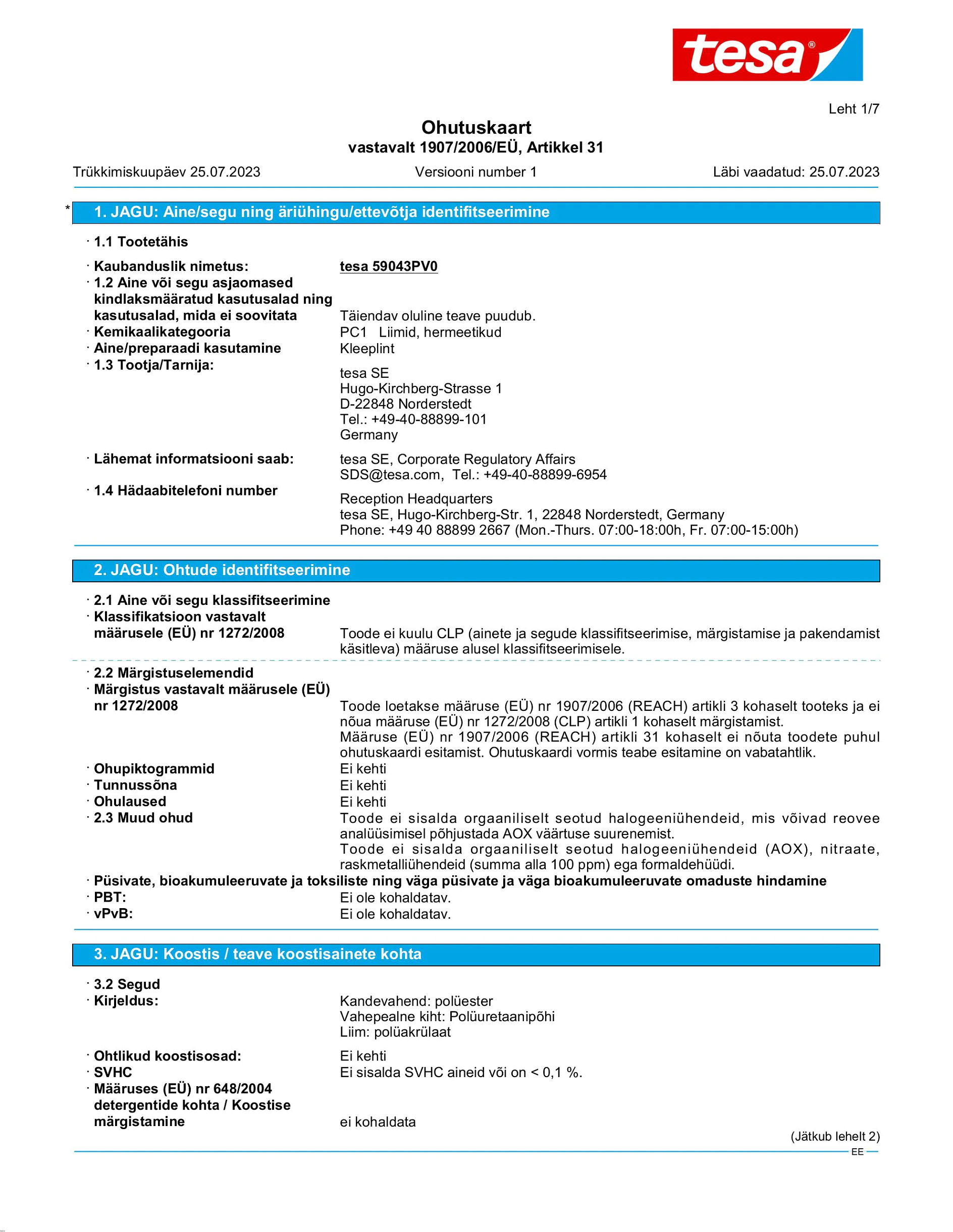 Safety data sheet_tesafilm® 59036_et-EE_v1