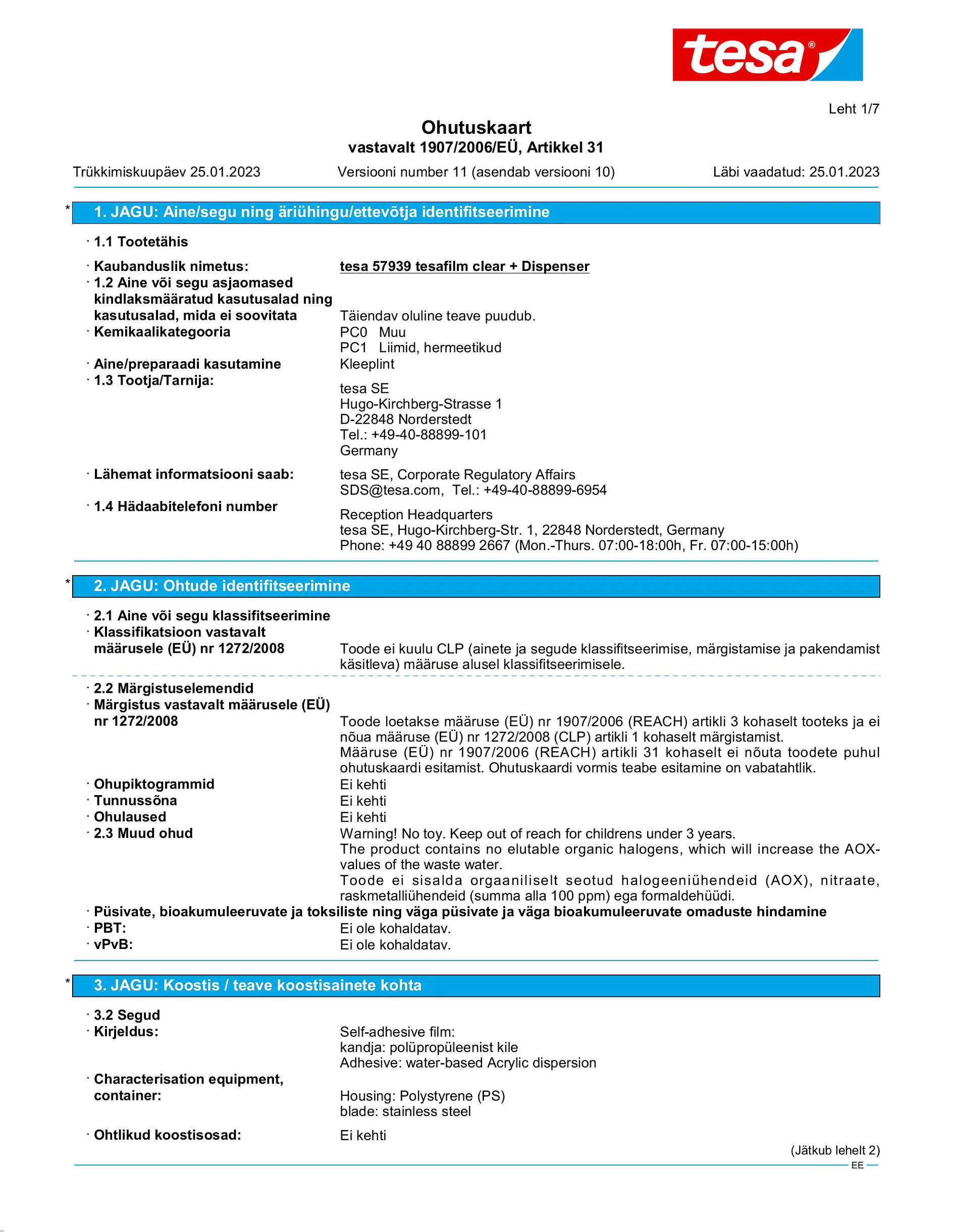 Safety data sheet_tesafilm® 57928_et-EE_v11