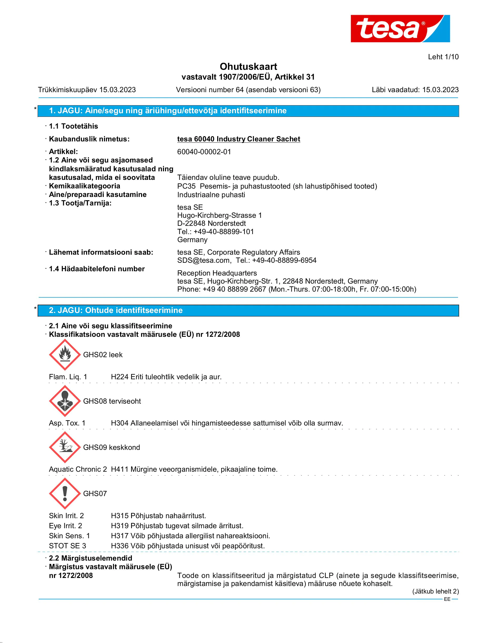 Safety data sheet_tesa® 60040_et-EE_v64