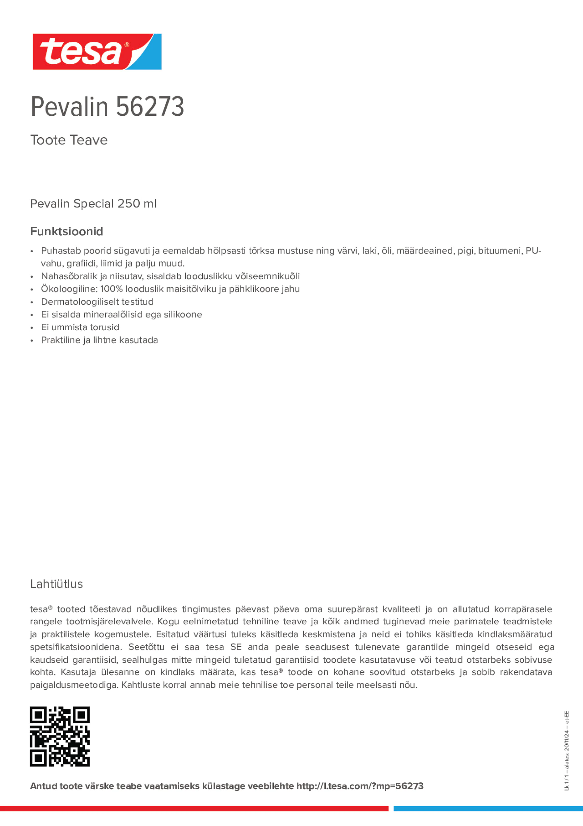 Product information_Pevalin 56273_et-EE