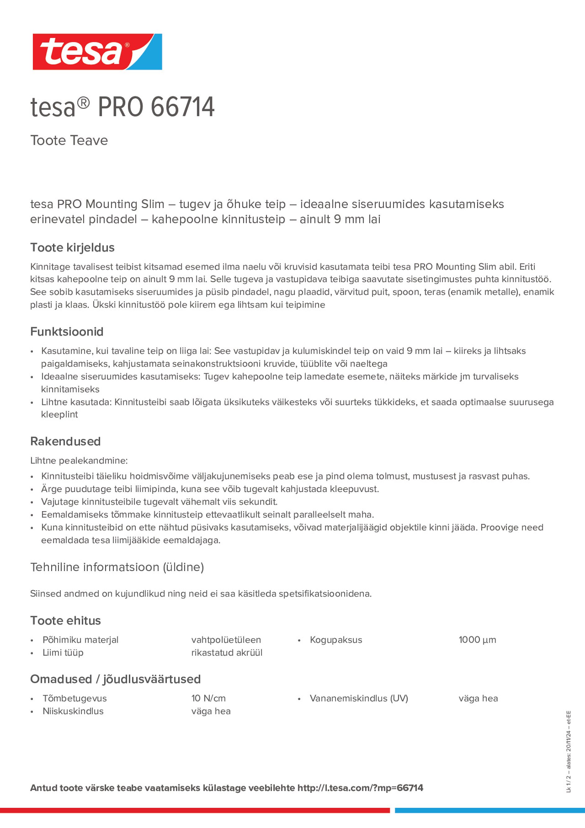 Product information_tesa® PRO 66714_et-EE