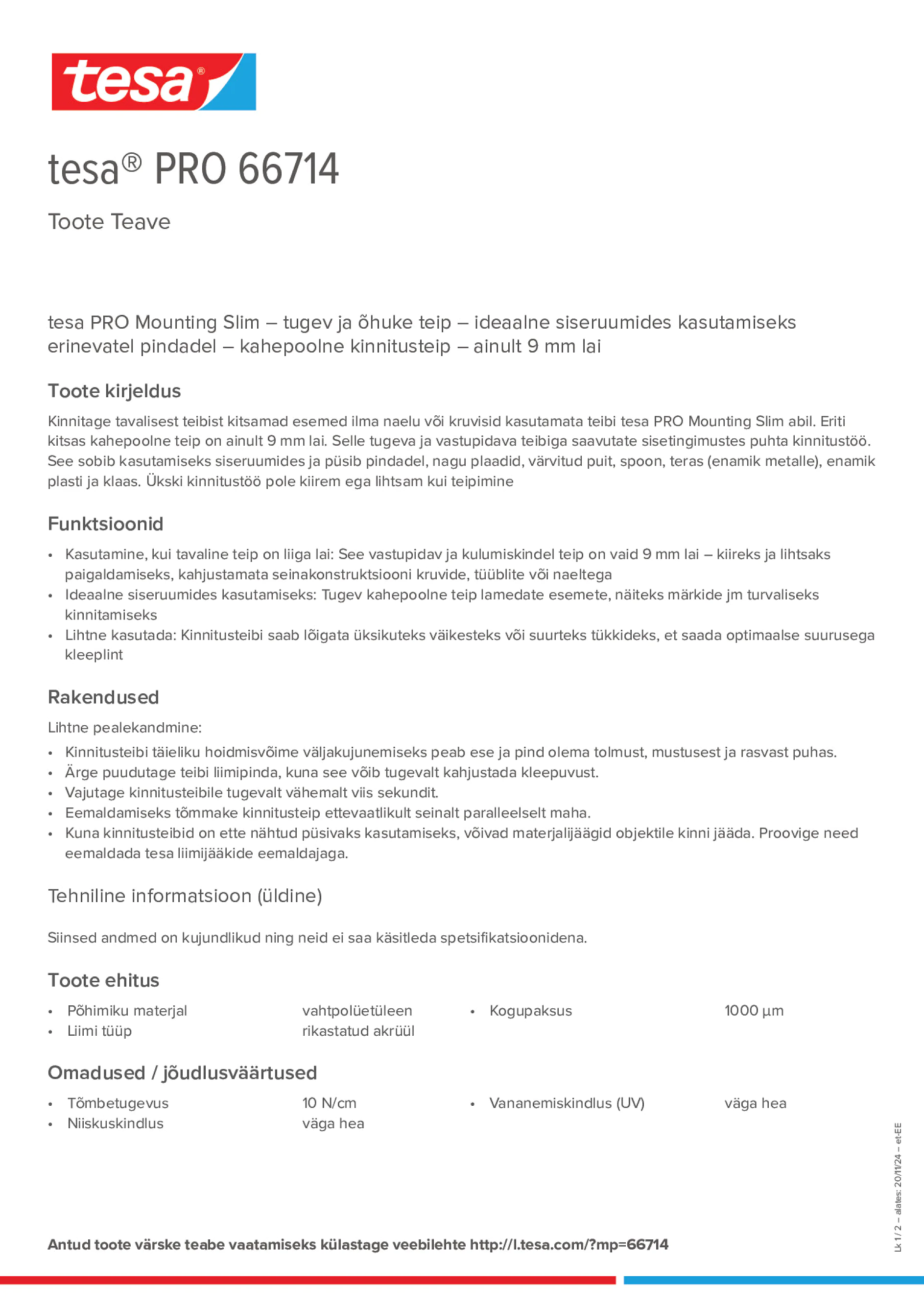 Product information_tesa® PRO 66714_et-EE