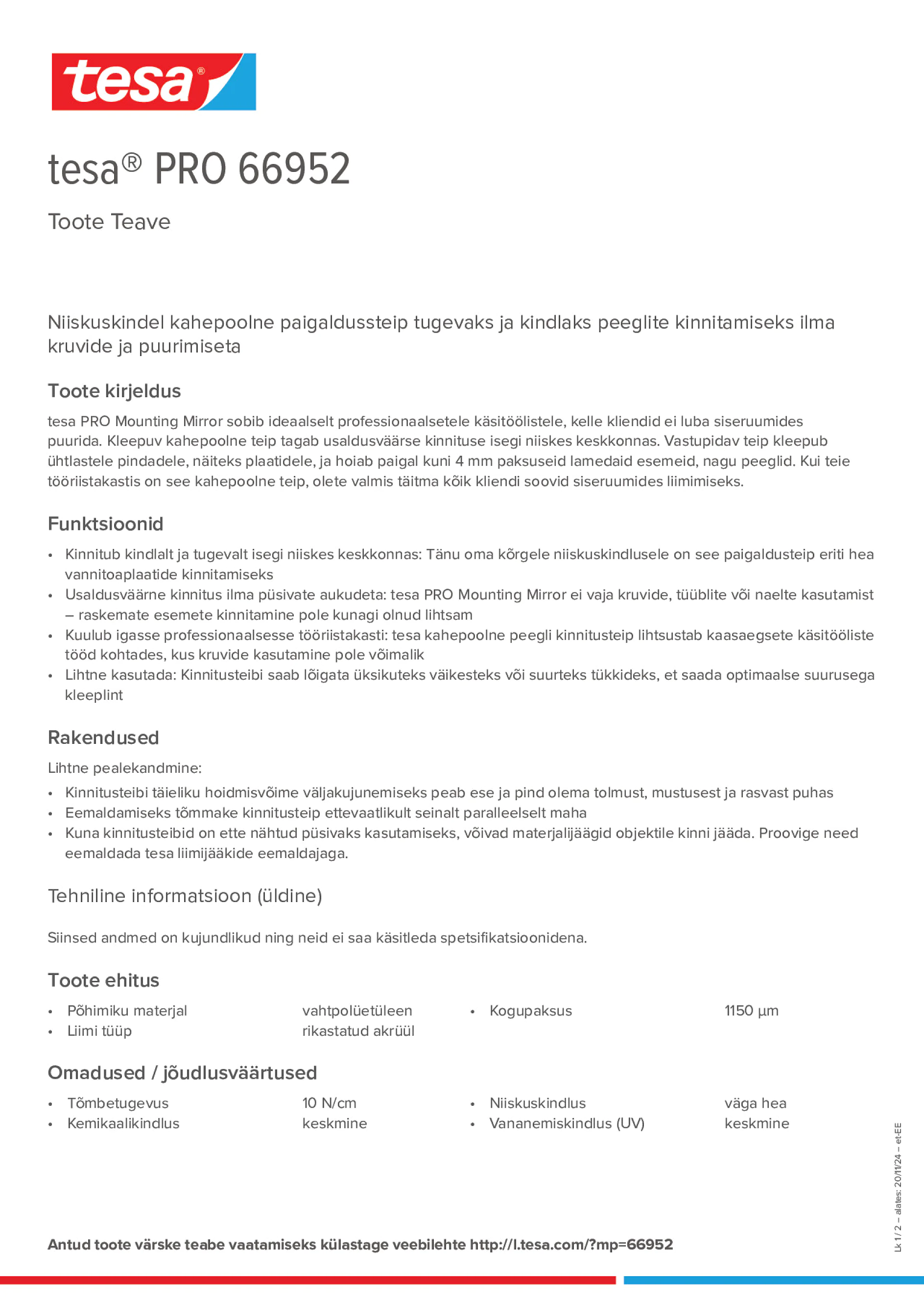 Product information_tesa® PRO 66952_et-EE