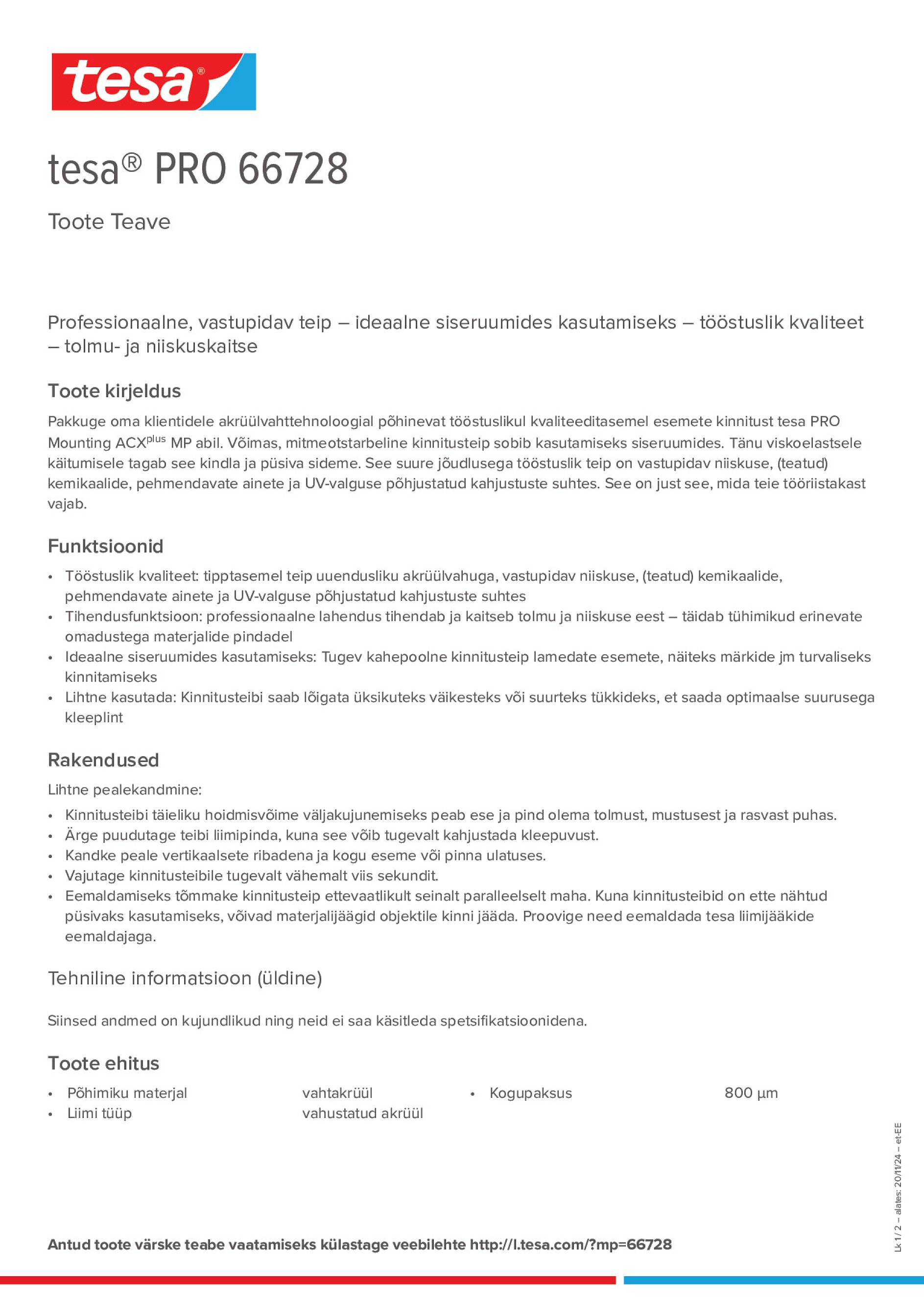 Product information_tesa® PRO 66728_et-EE