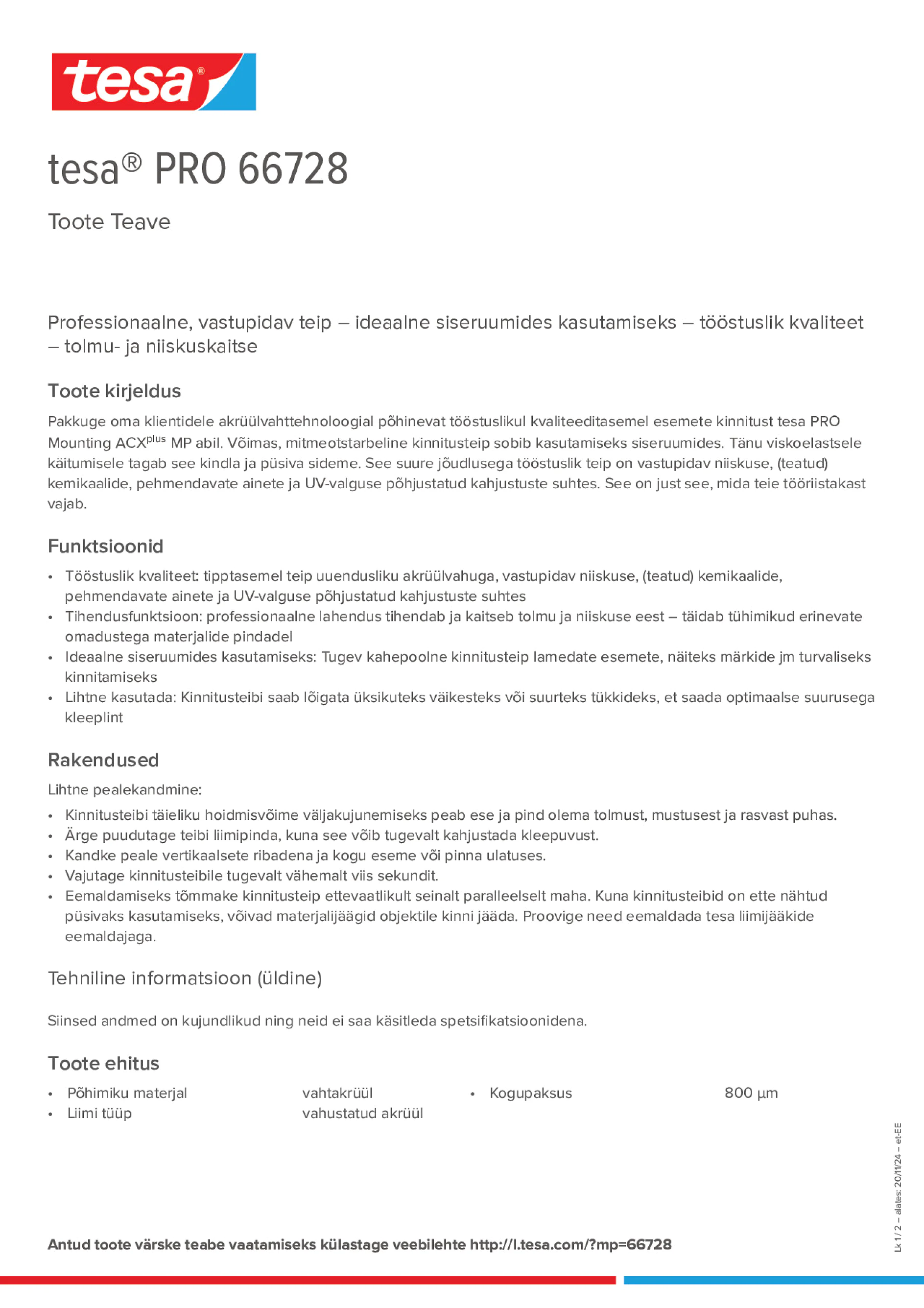 Product information_tesa® PRO 66728_et-EE
