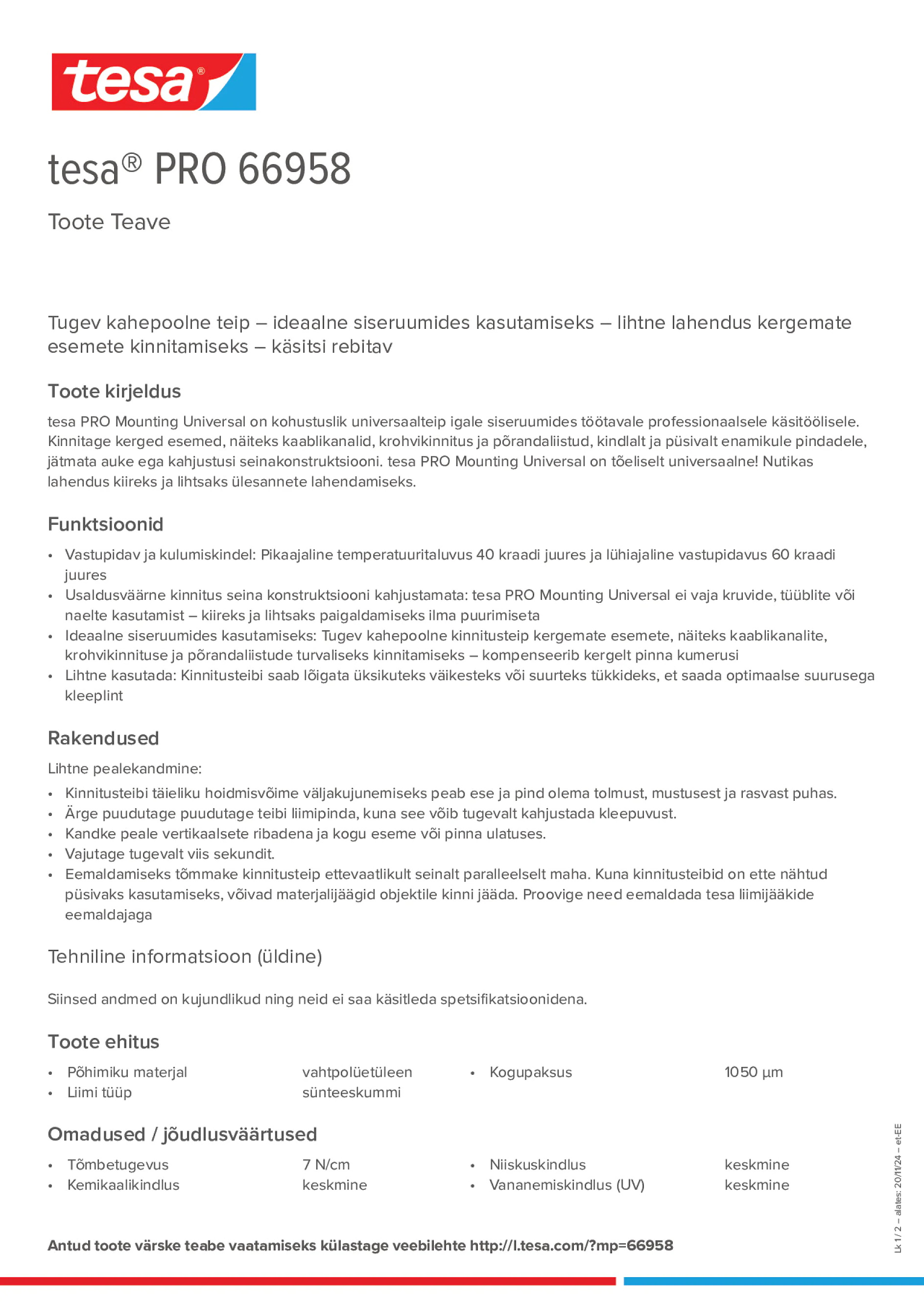 Product information_tesa® PRO 66958_et-EE
