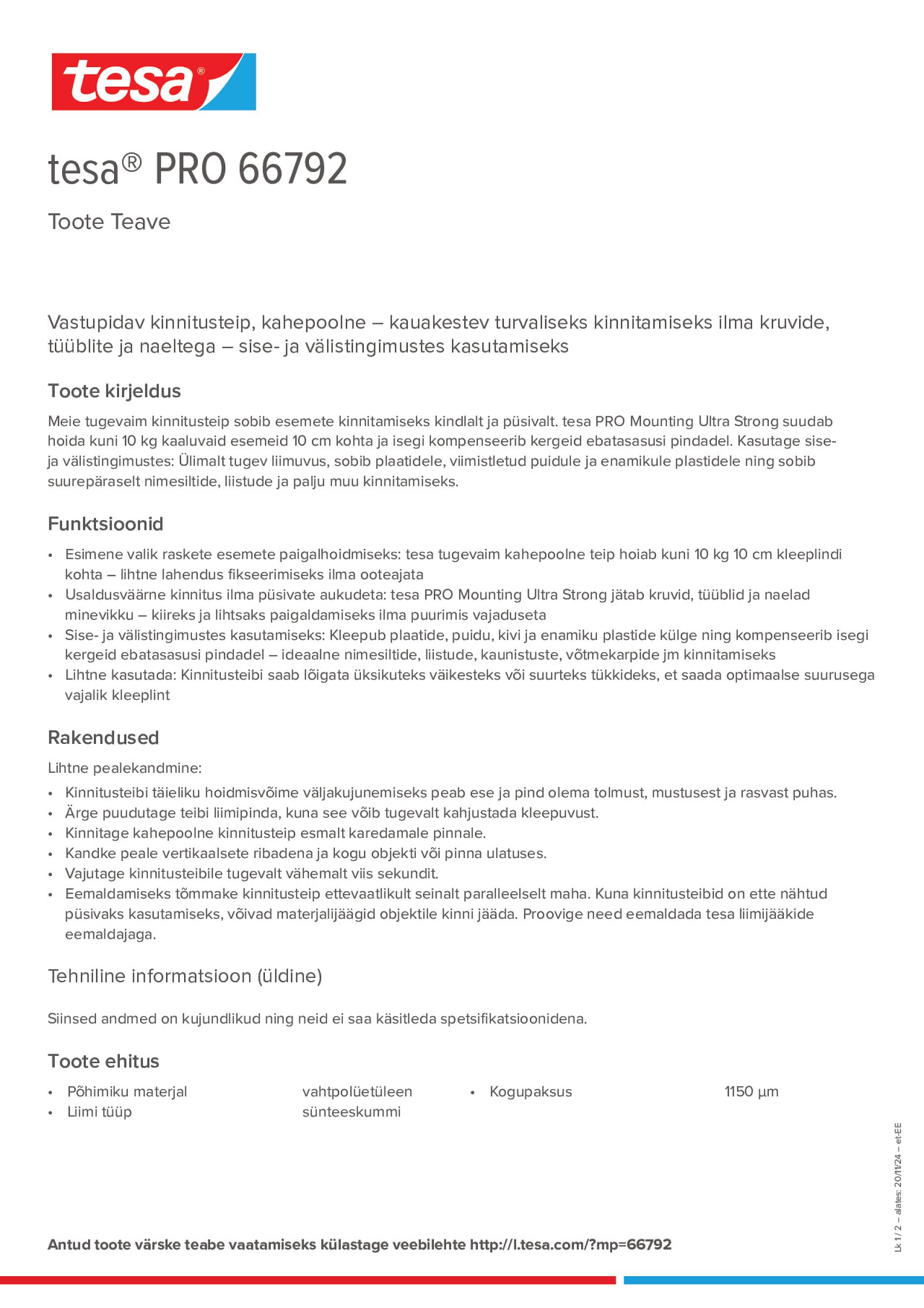 Product information_tesa® PRO 66792_et-EE
