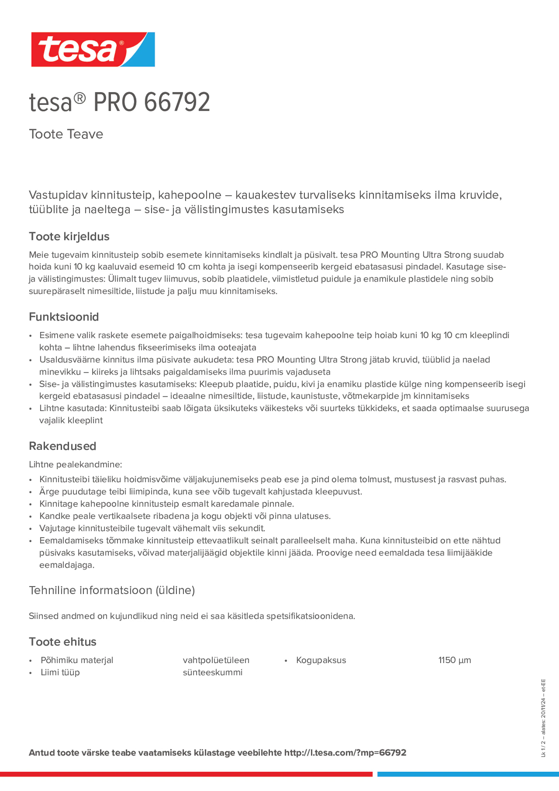 Product information_tesa® PRO 66792_et-EE