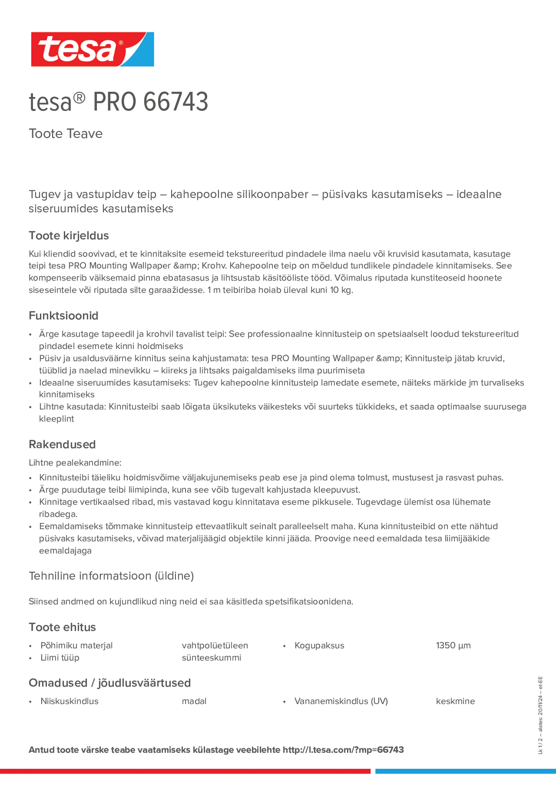 Product information_tesa® PRO 66743_et-EE