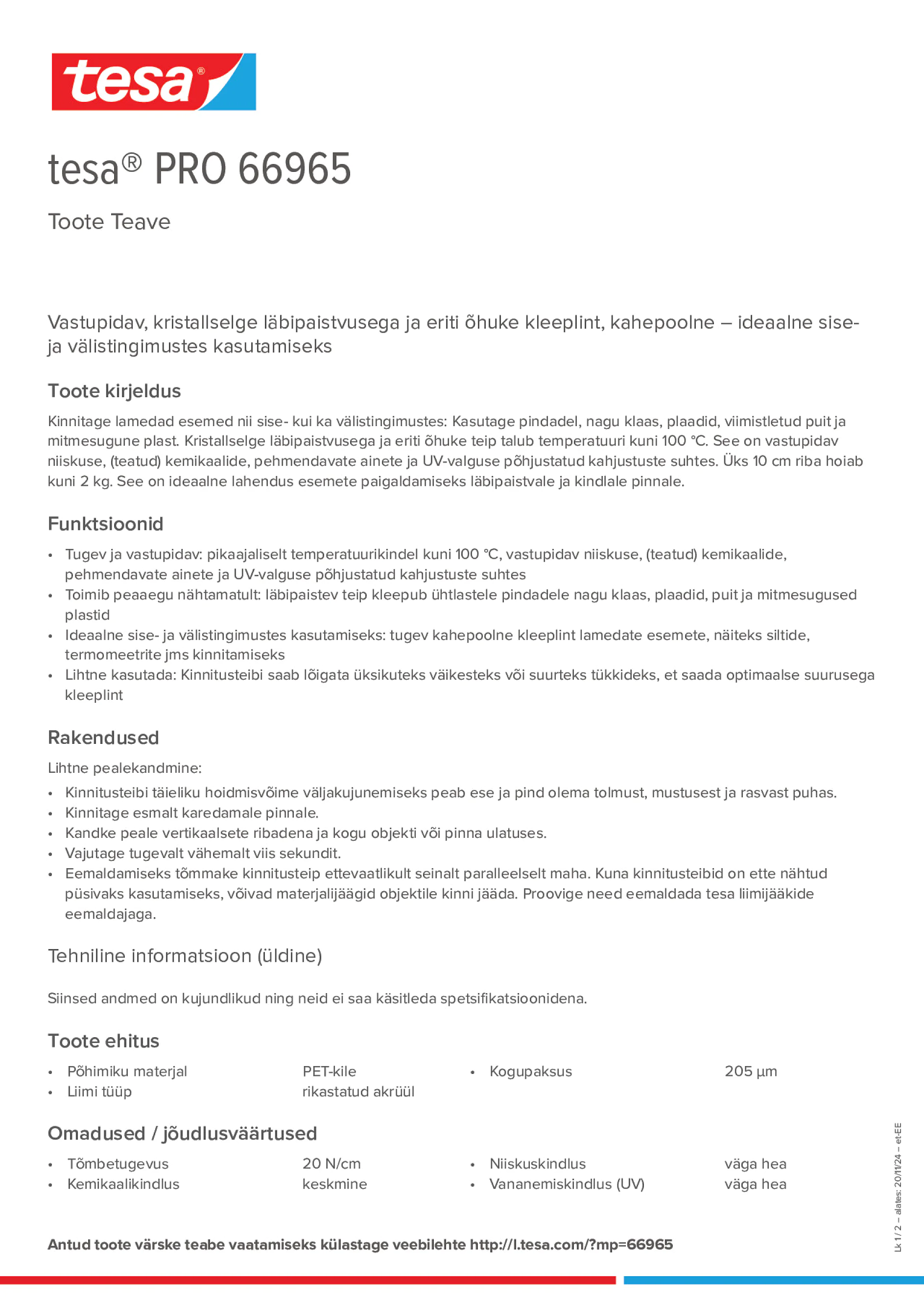 Product information_tesa® PRO 66965_et-EE
