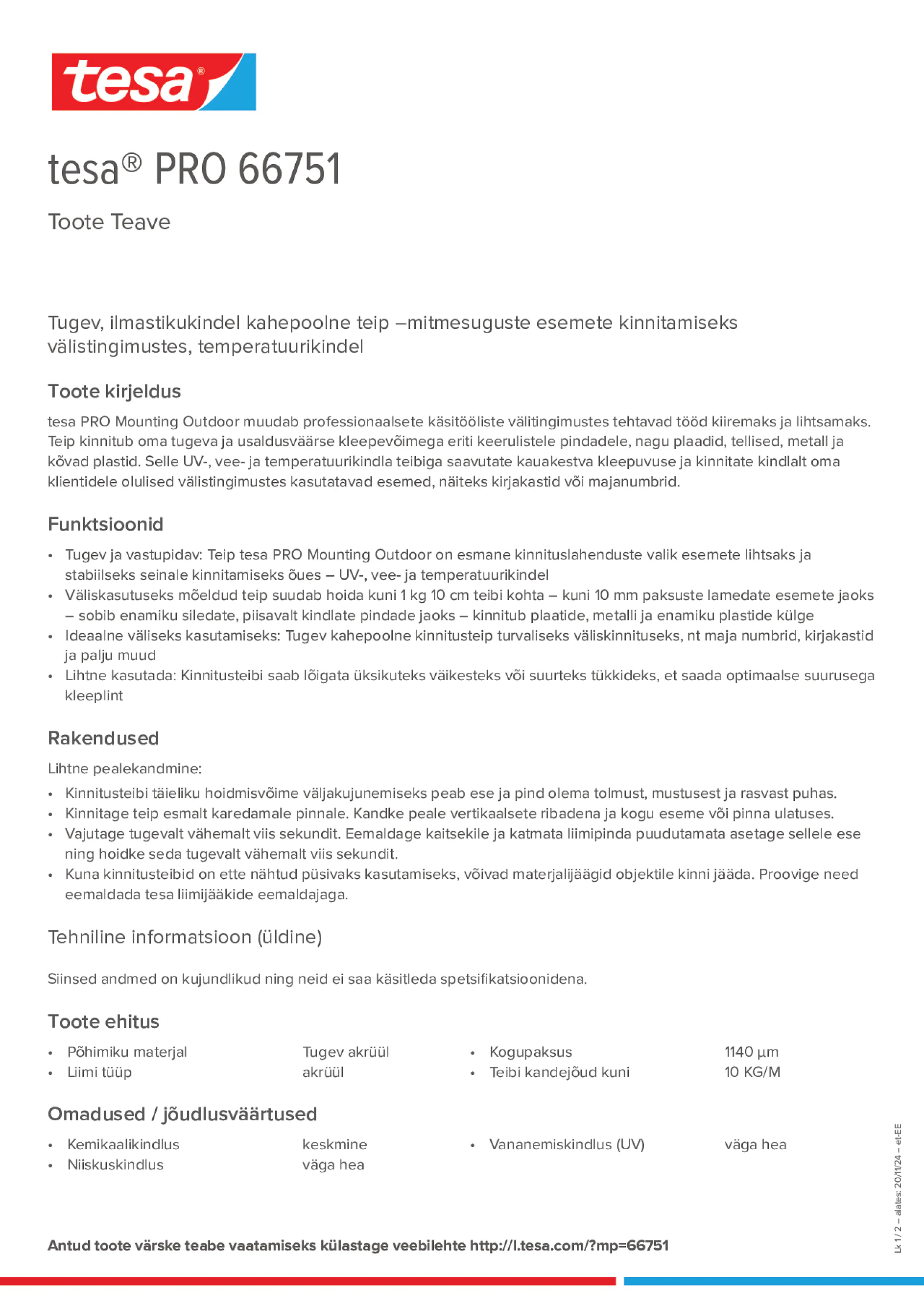 Product information_tesa® PRO 66751_et-EE