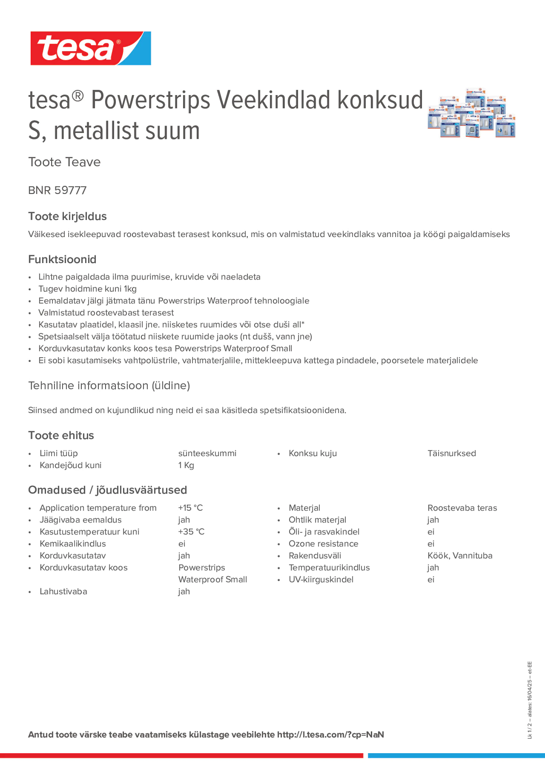 Product information_tesa® Powerstrips 59777_et-EE