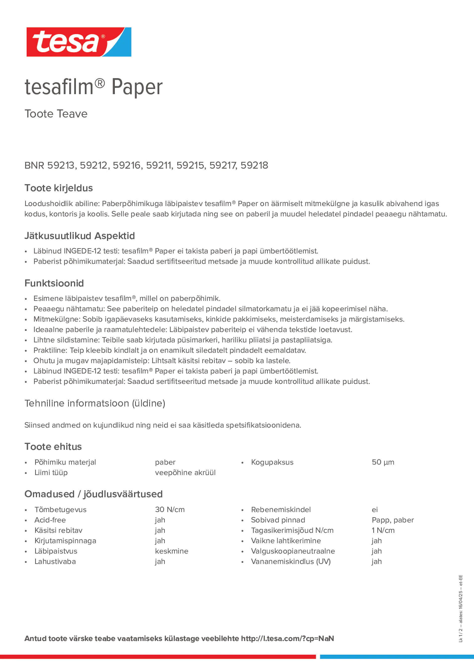 Product information_tesafilm® 59213_et-EE