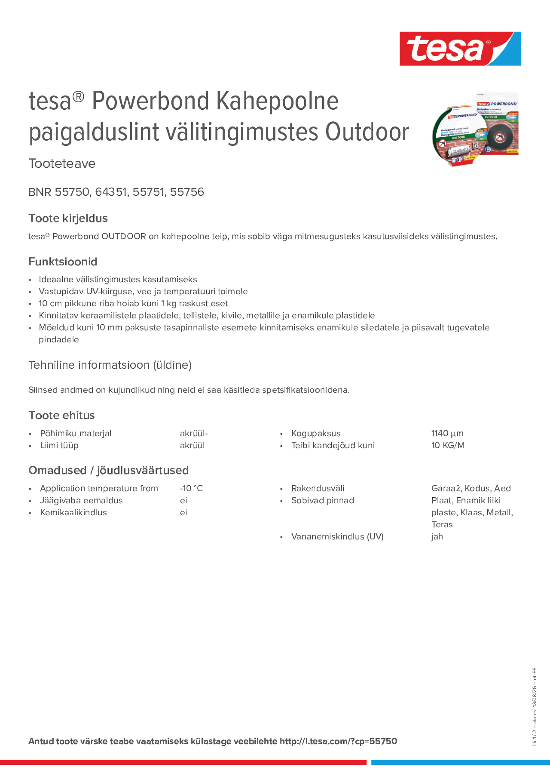 Product information_tesa® Powerbond 55751_et-EE