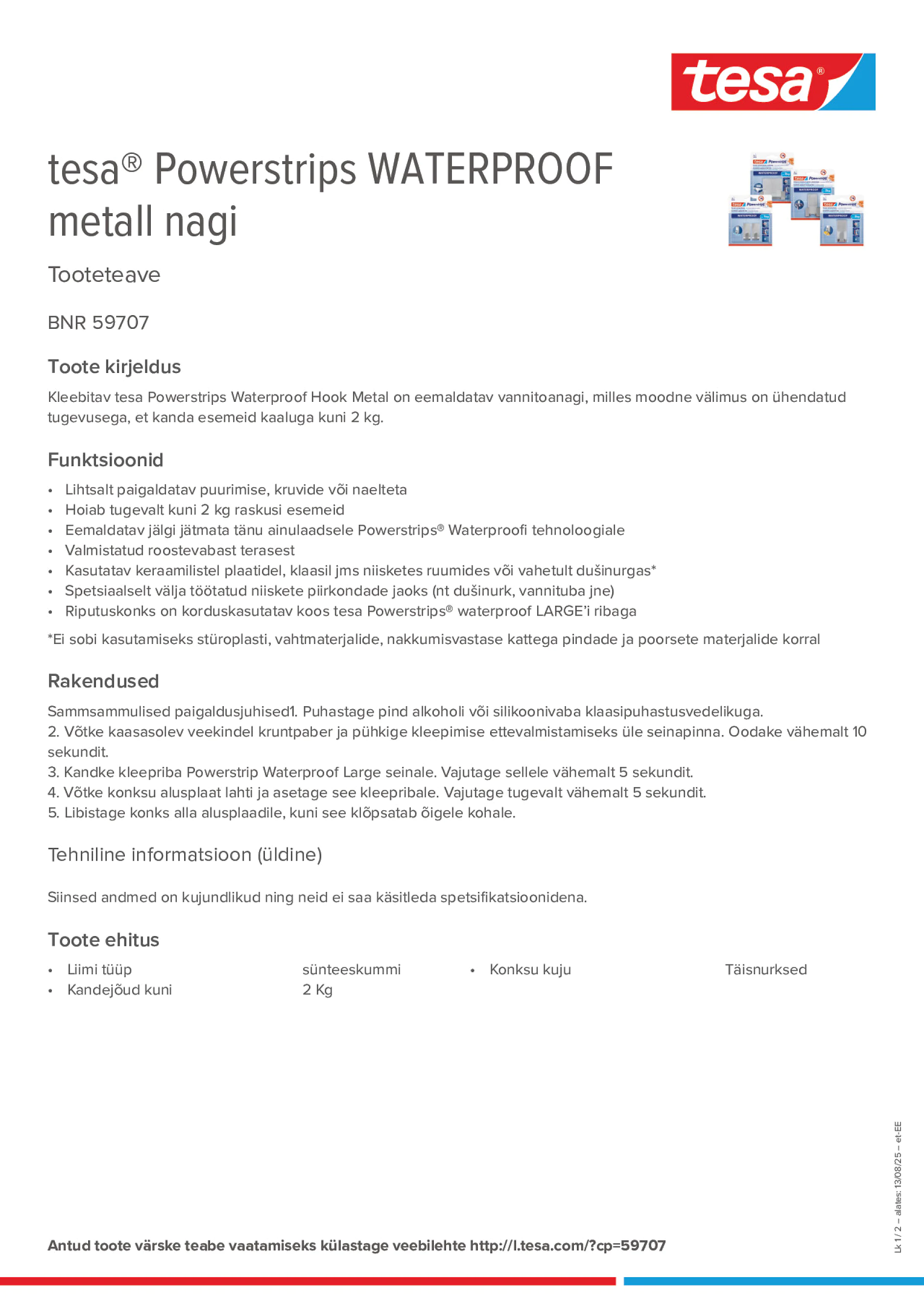 Product information_tesa® Powerstrips 59707_et-EE