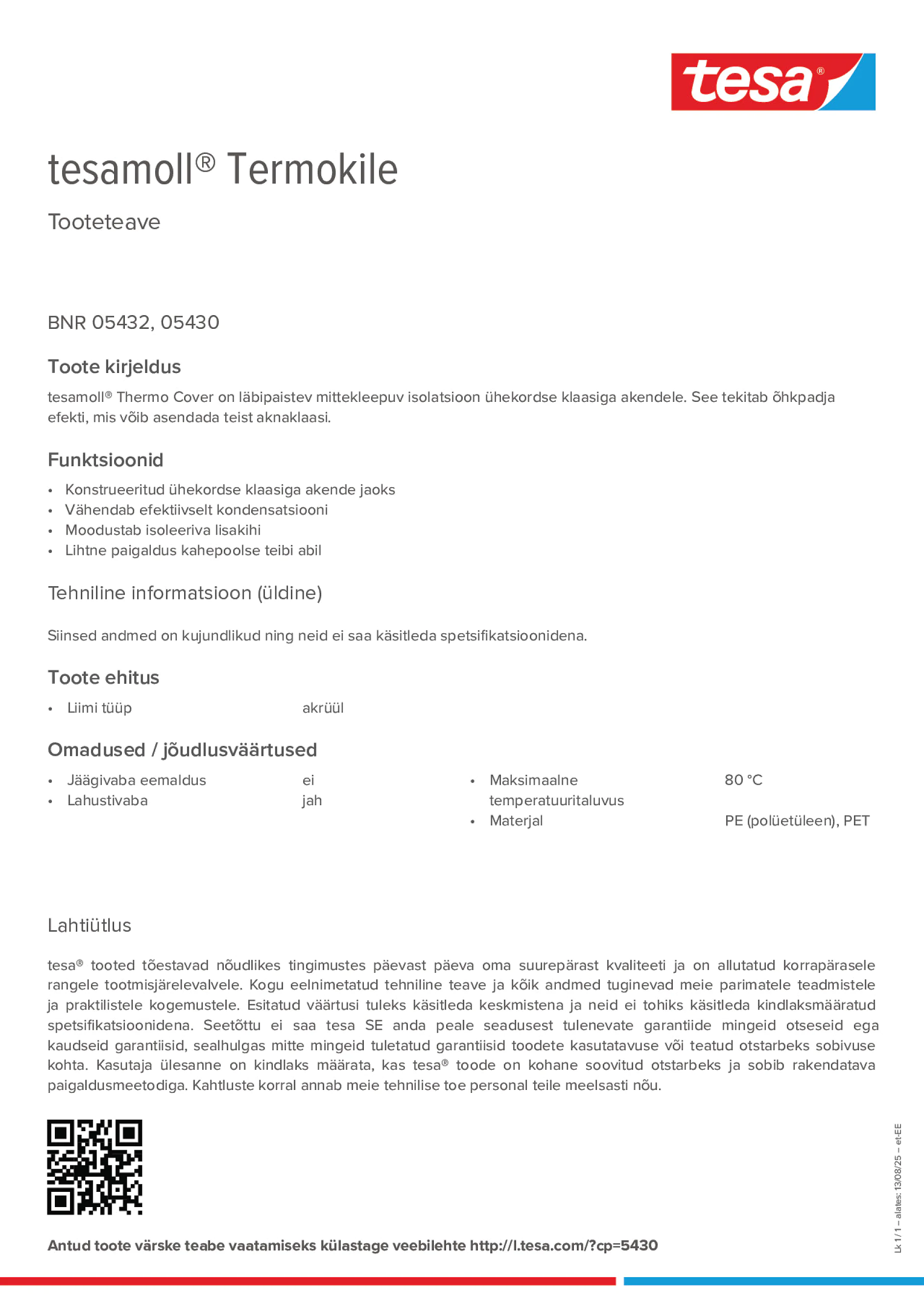 Product information_tesamoll® 5430_et-EE